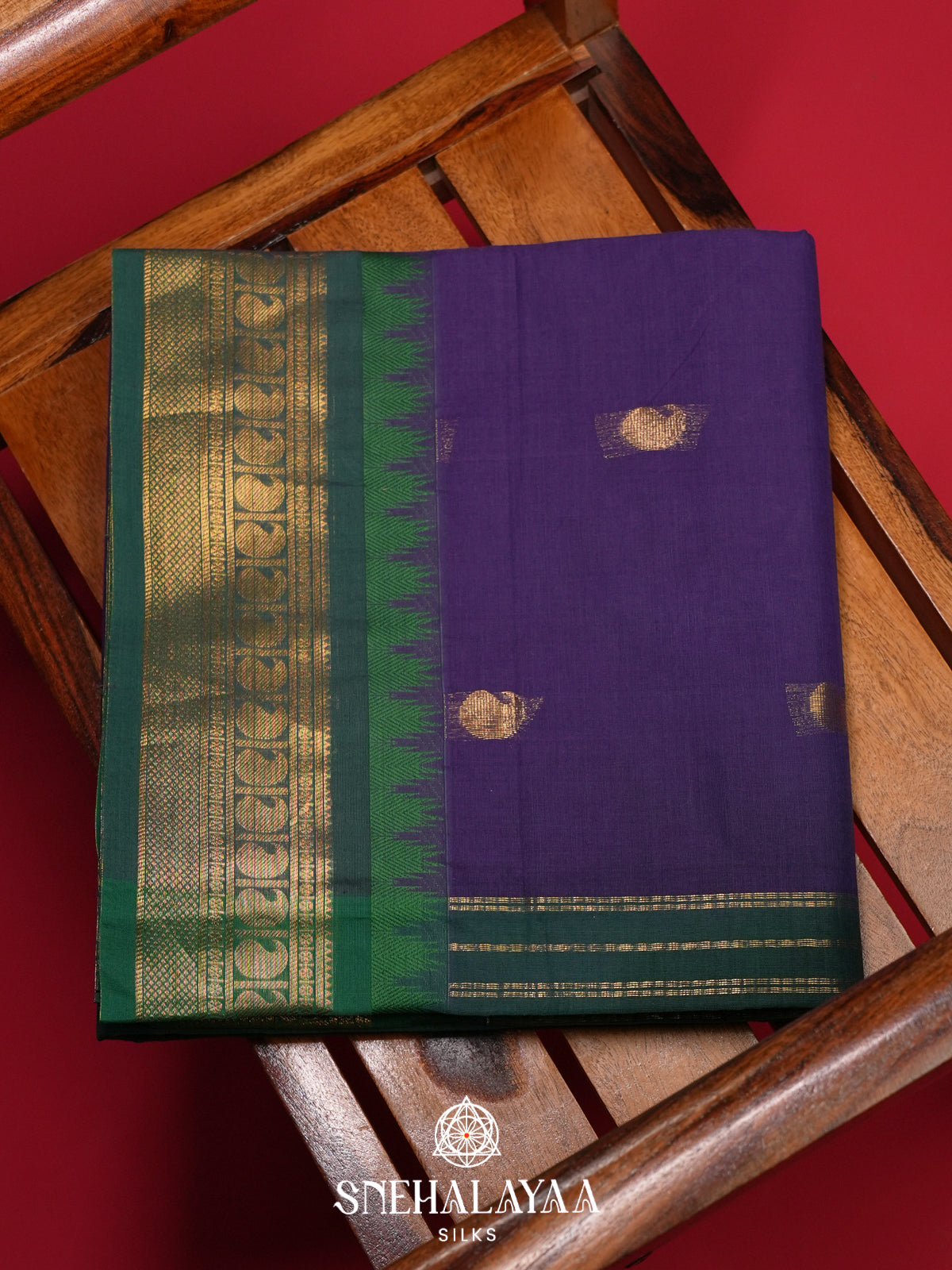 Purple Handloom Cotton Saree