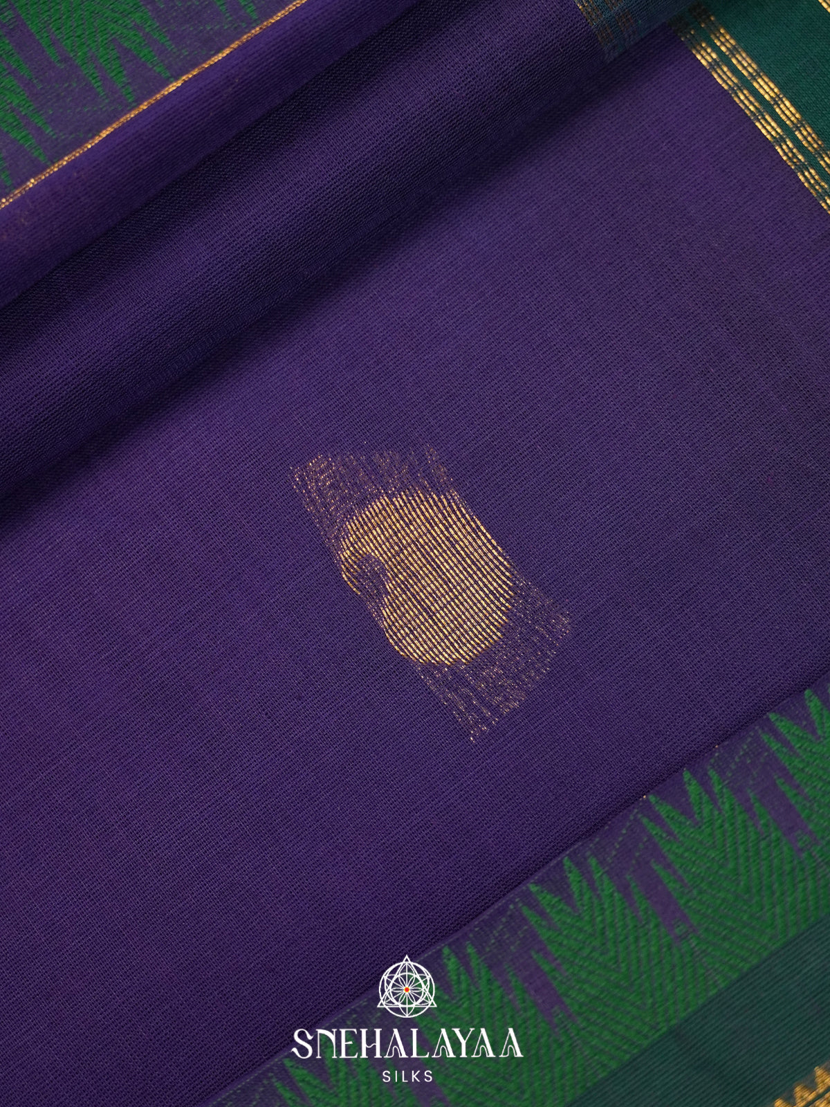 Purple Handloom Cotton Saree