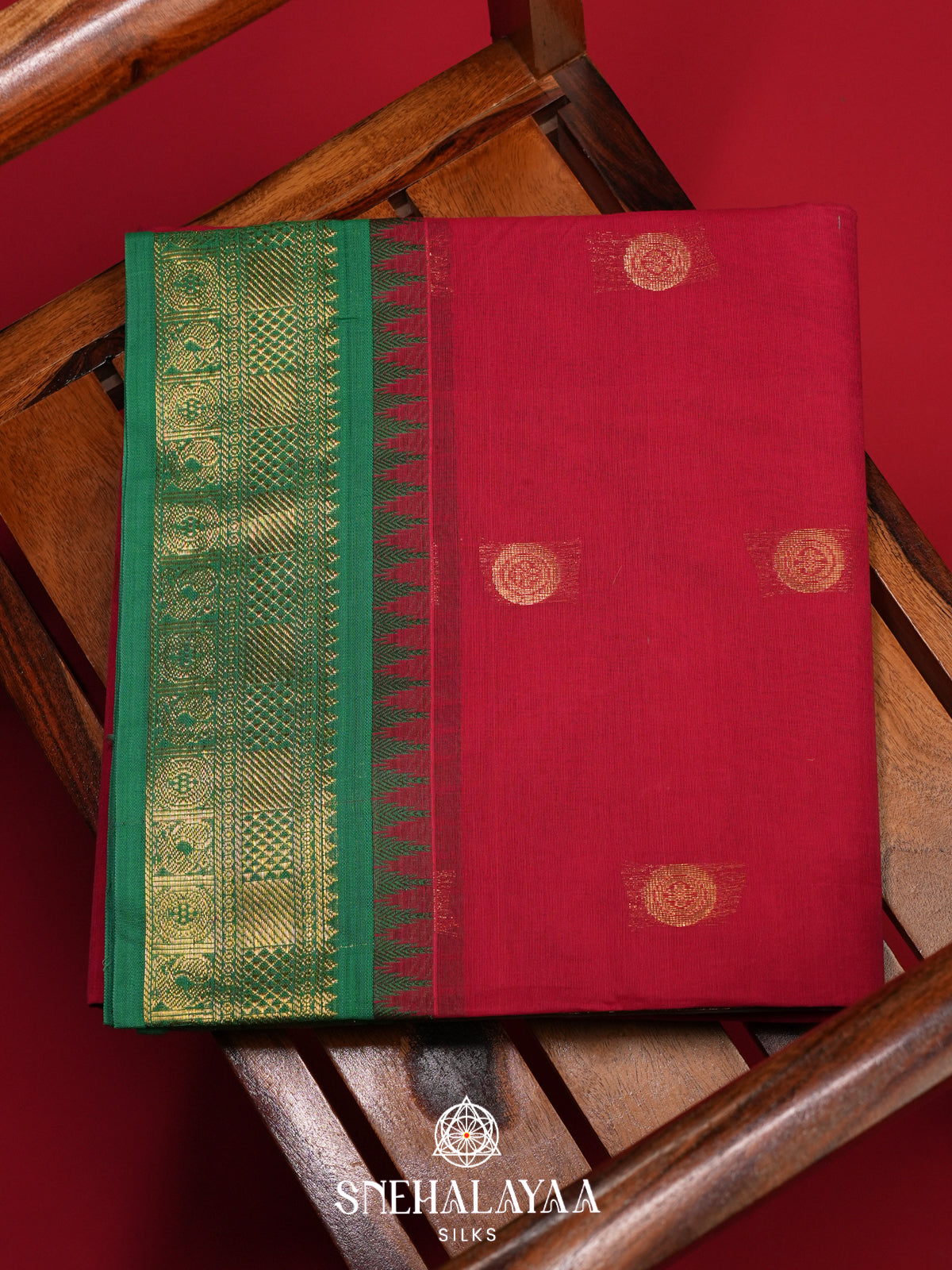Red Handloom Cotton Saree