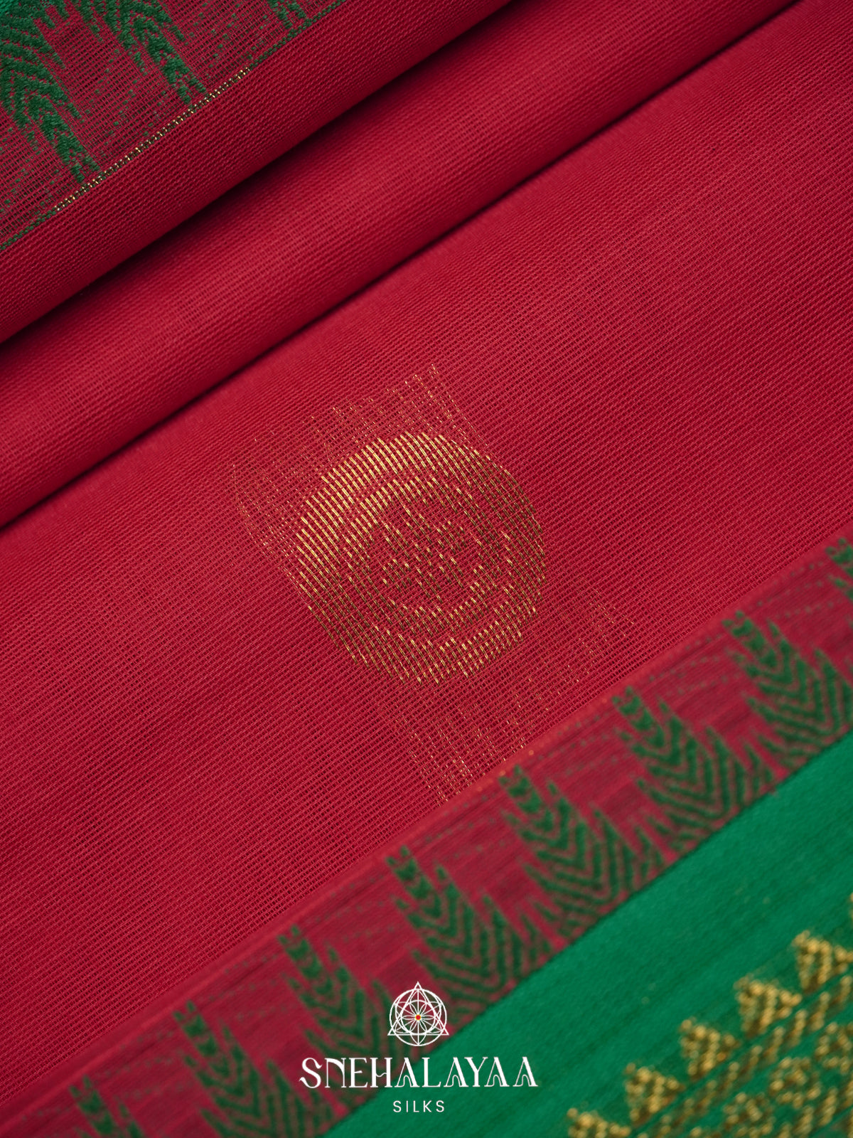 Red Handloom Cotton Saree
