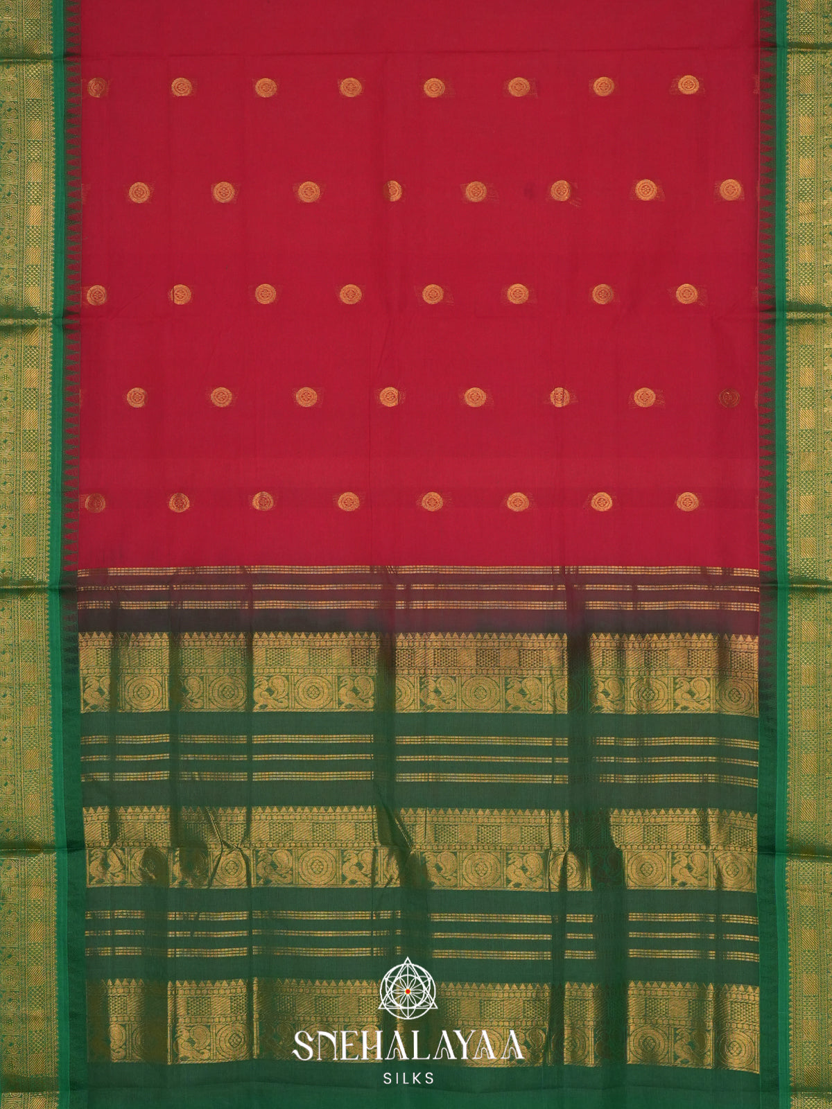 Red Handloom Cotton Saree