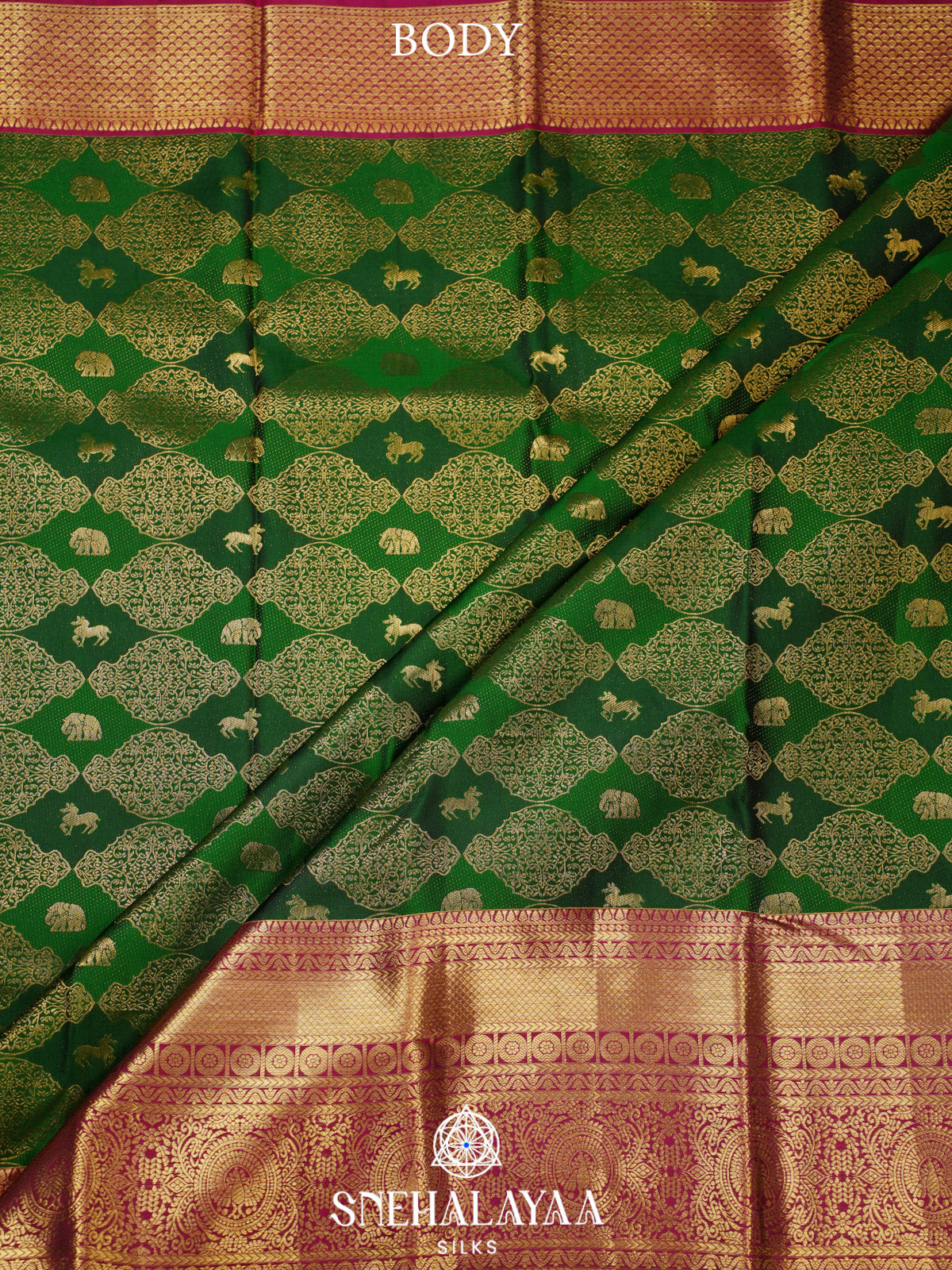 Emerald Green Kanjivaram Silk Saree