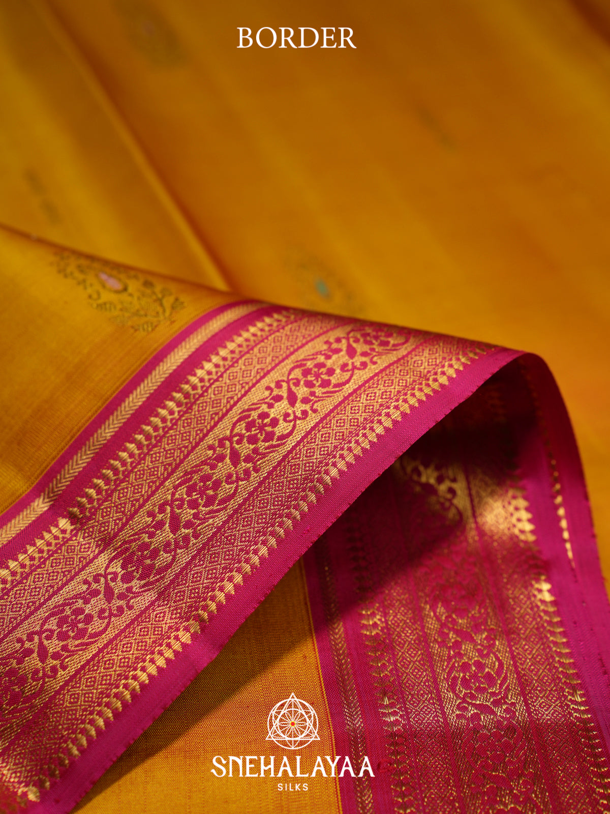 Golden Yellow Kanjivaram Silk Saree