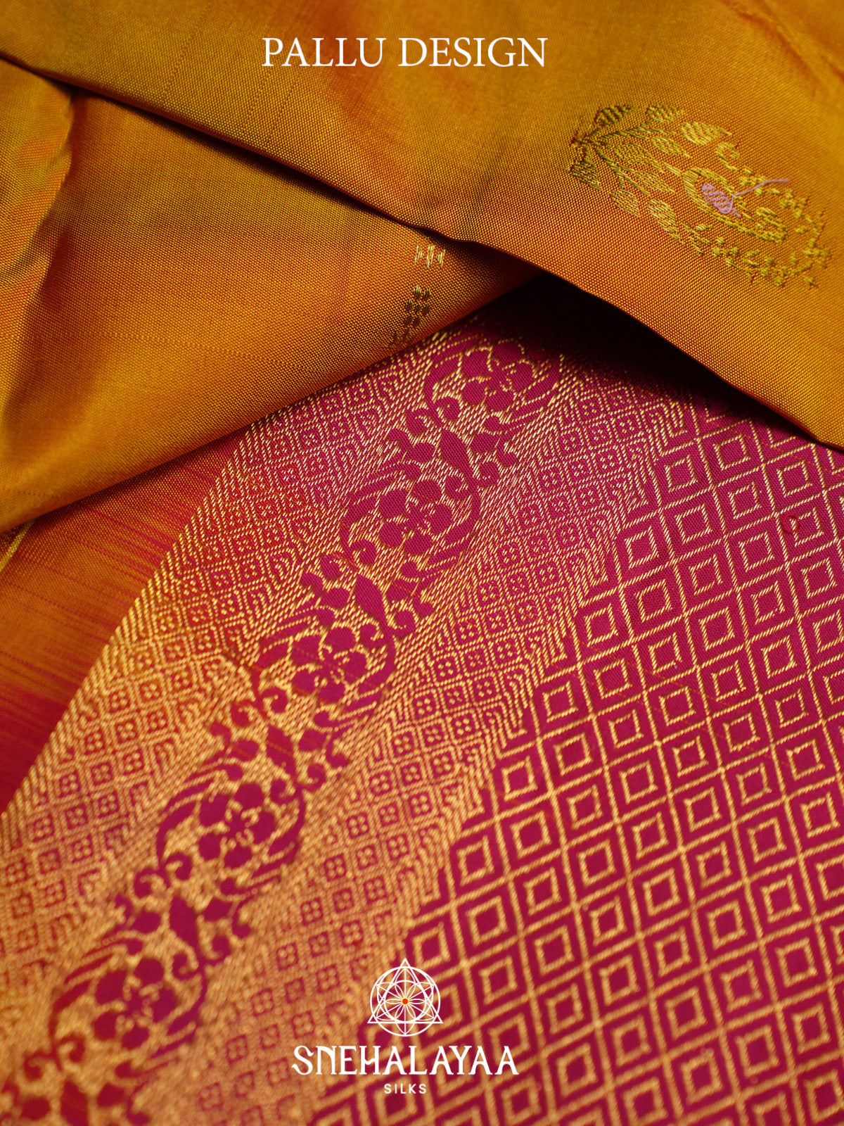 Golden Yellow Kanjivaram Silk Saree