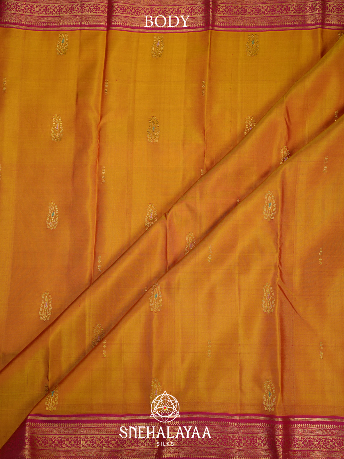 Golden Yellow Kanjivaram Silk Saree