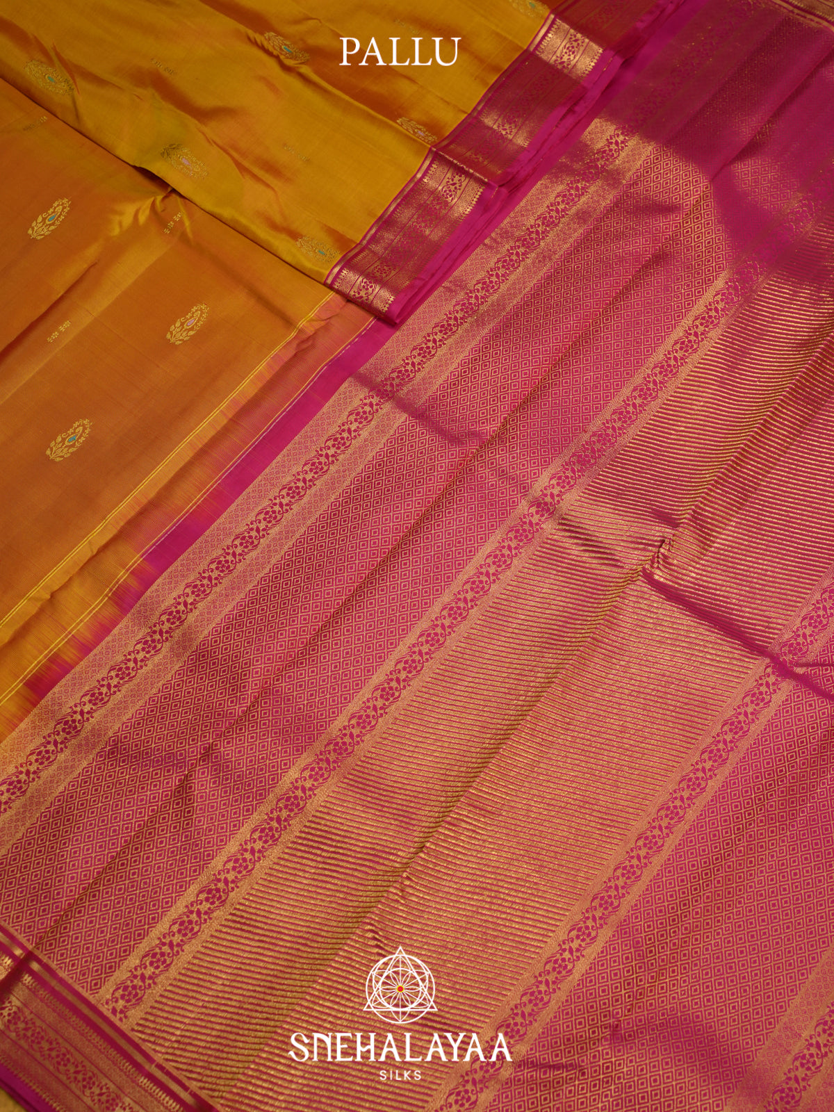 Golden Yellow Kanjivaram Silk Saree