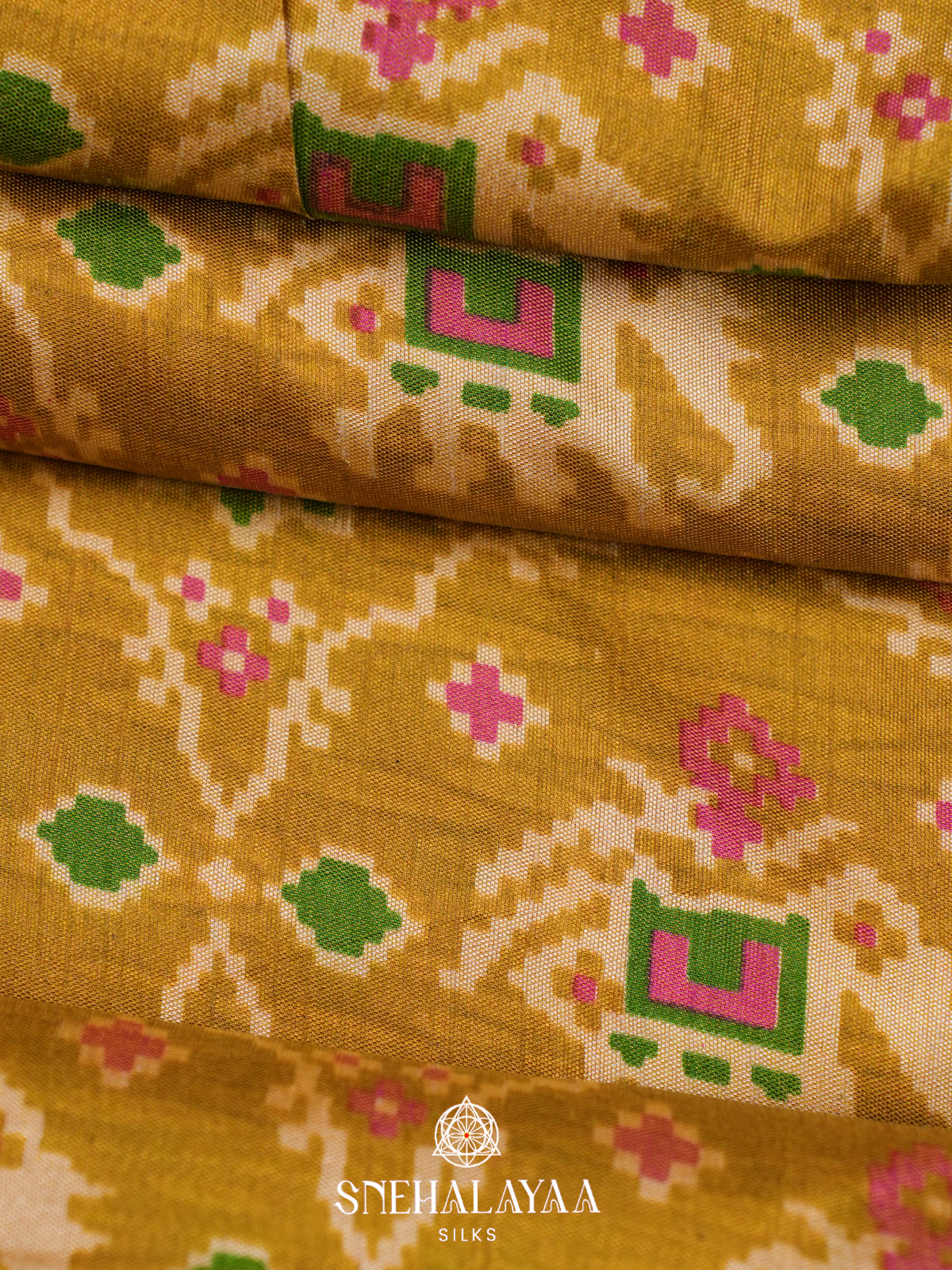 Mustard Yellow Ikkat Saree