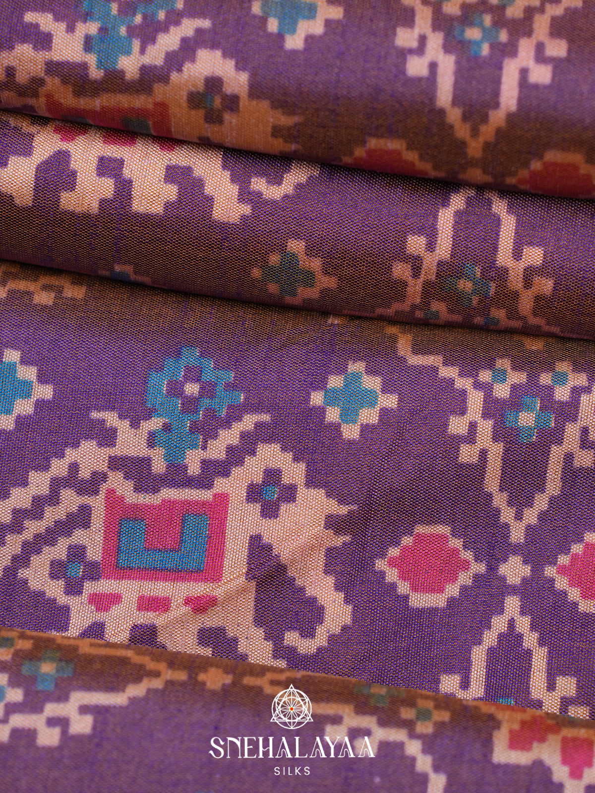 Purple Ikkat Saree