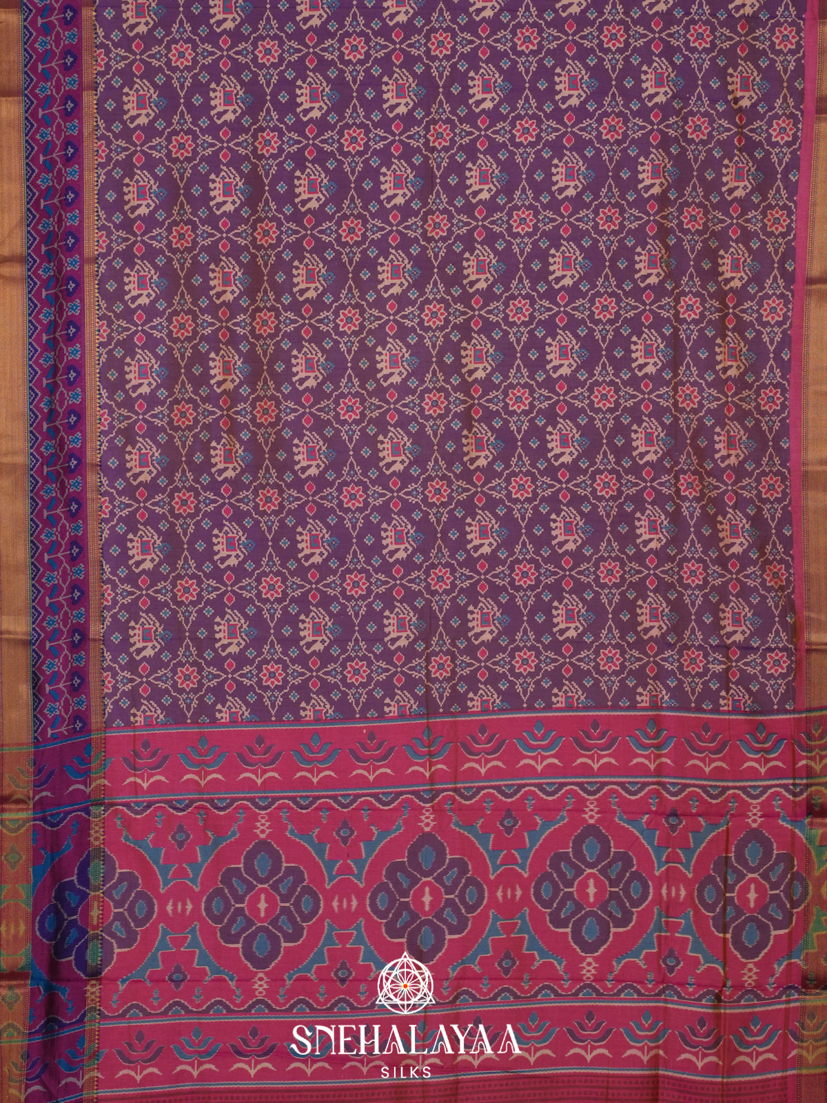 Purple Ikkat Saree