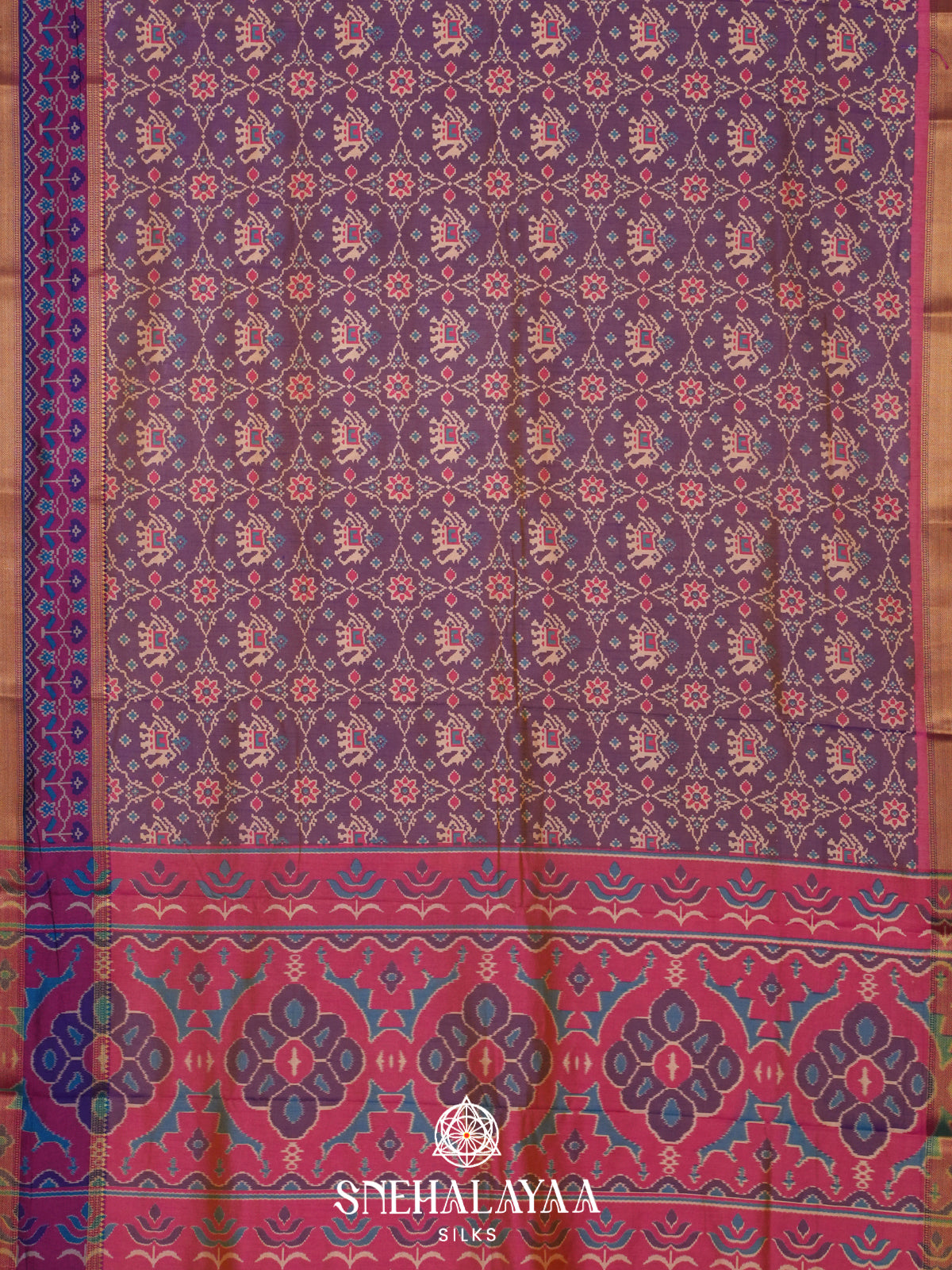 Plum Ikkat Saree