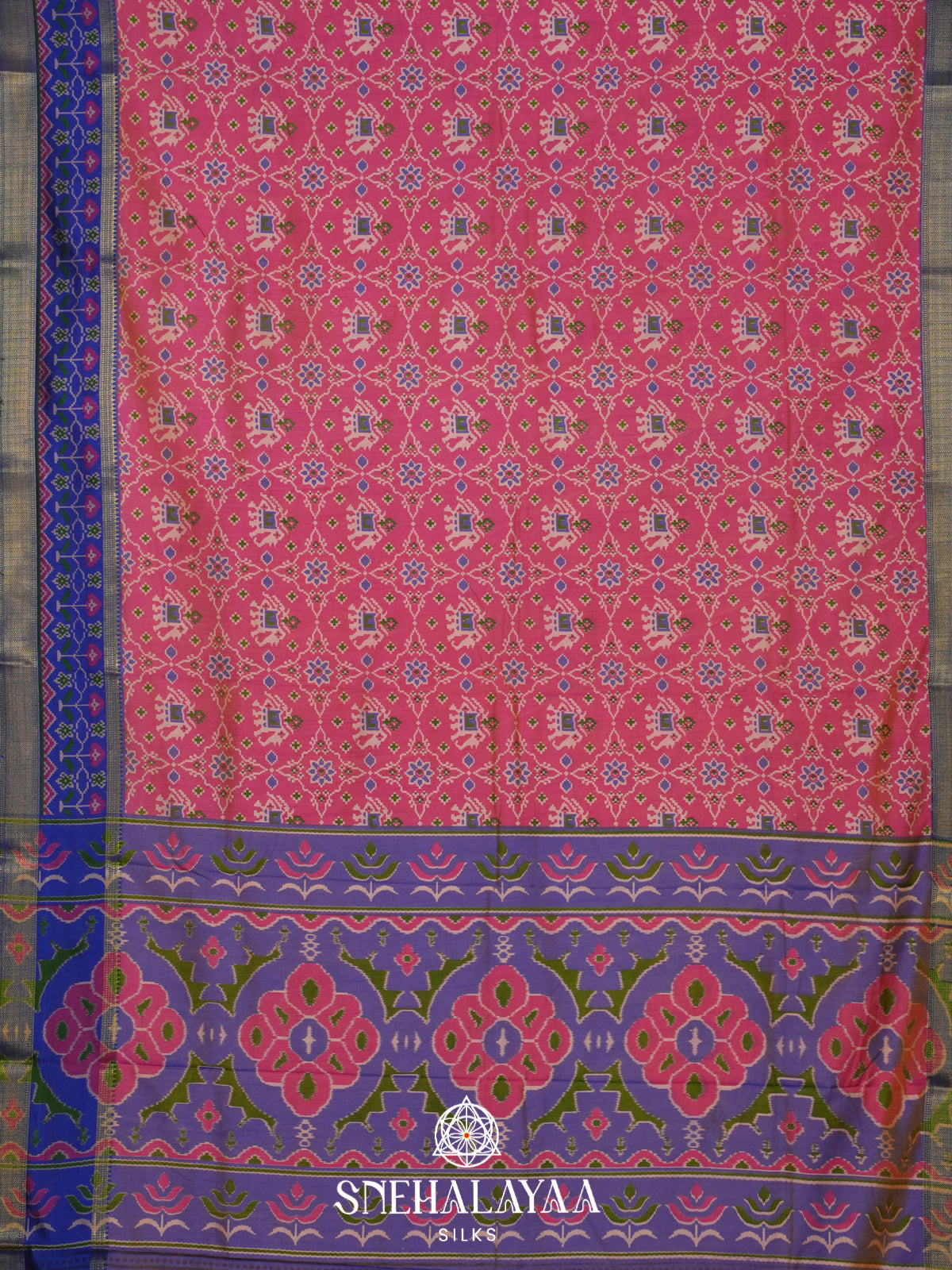 Pale Pink Ikkat Saree