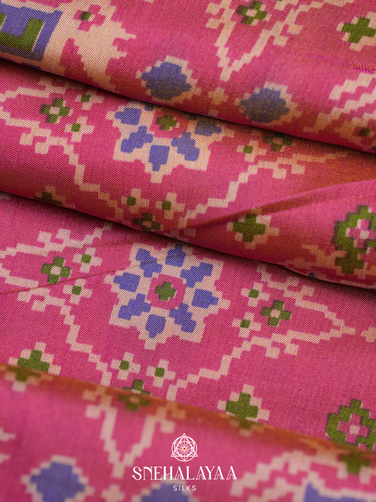 Pale Pink Ikkat Saree