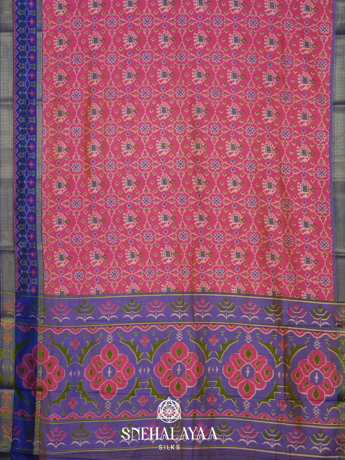 Pale Pink Ikkat Saree