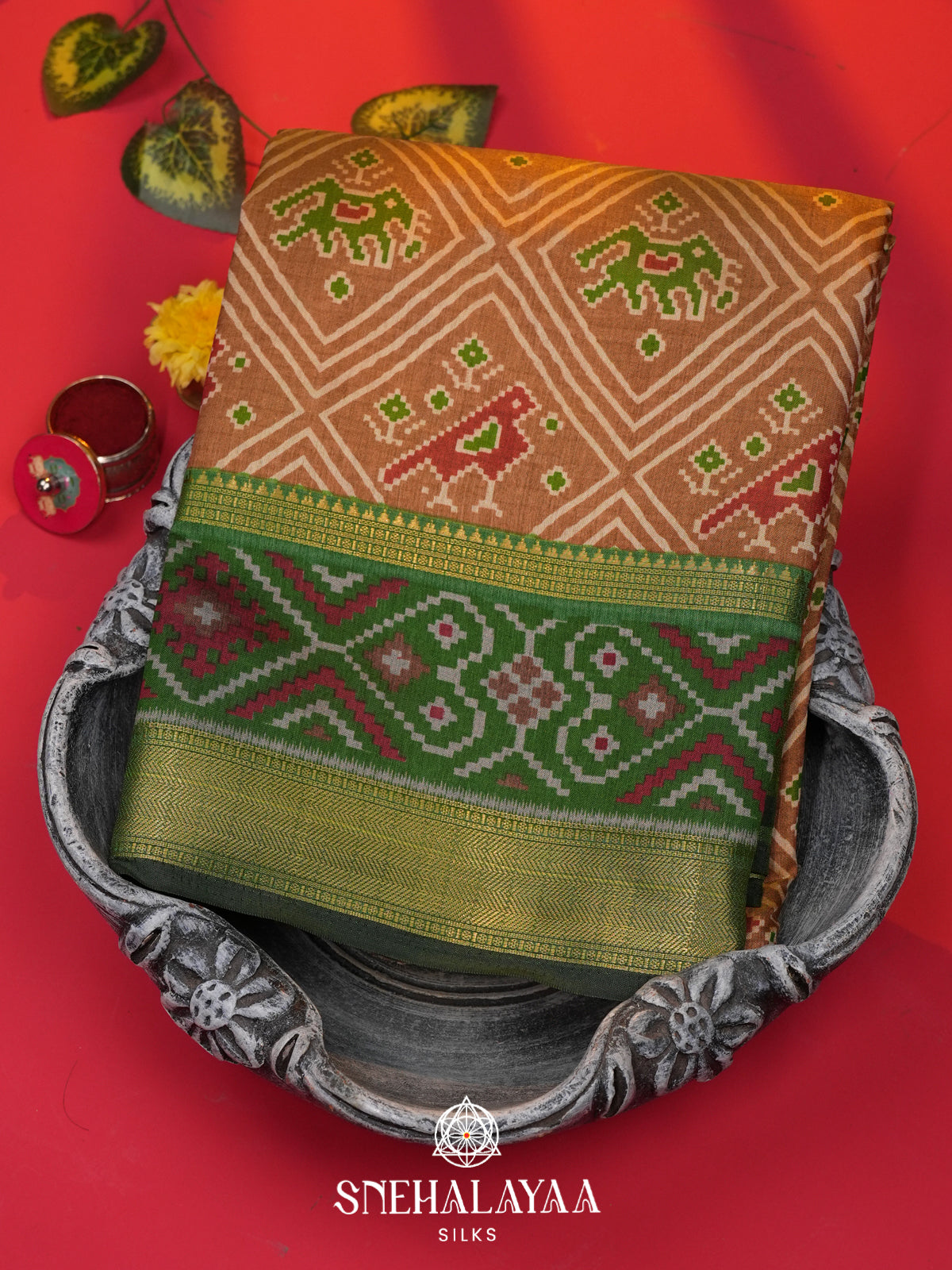 Mustard Ikkat Saree