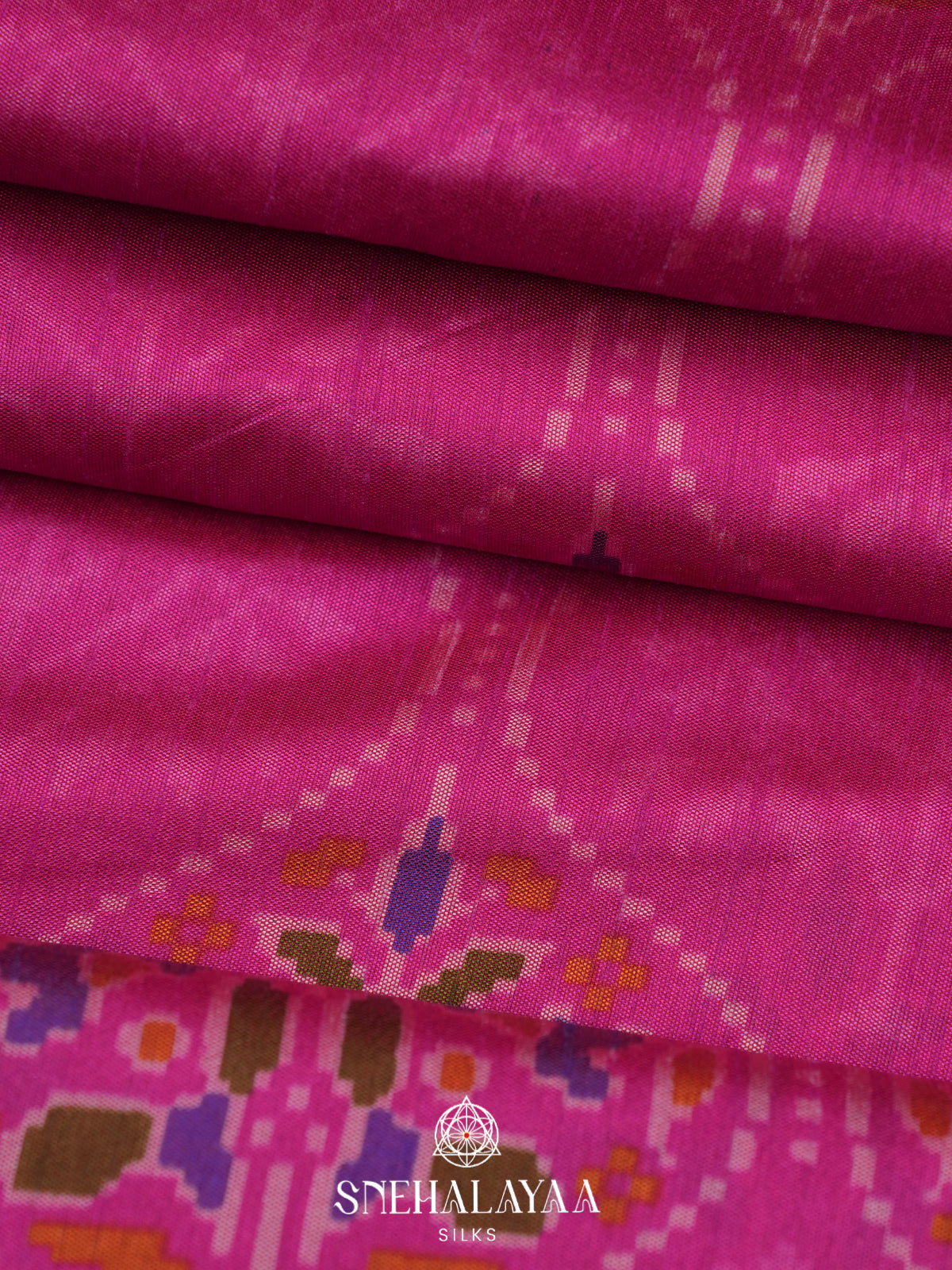 Pink Ikkat Saree