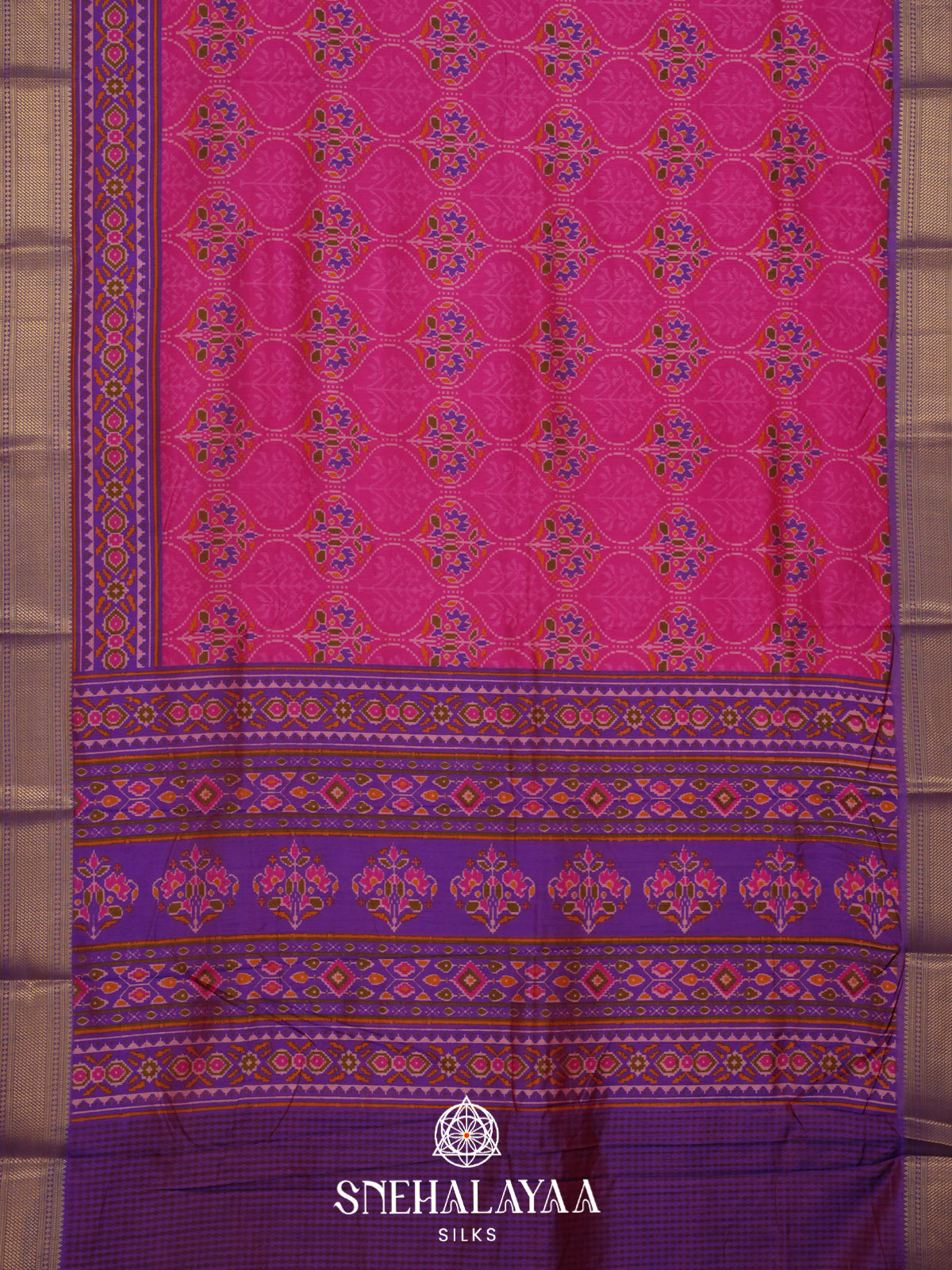Pink Ikkat Saree