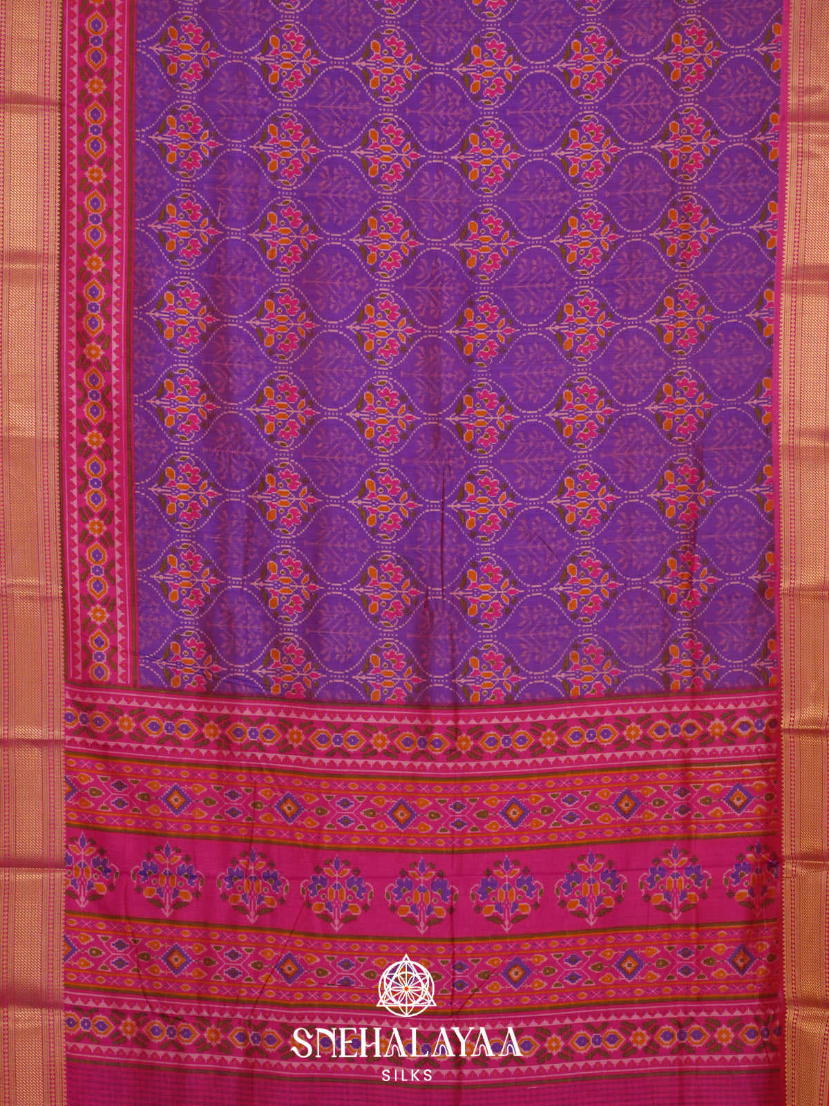Purple Ikkat Saree