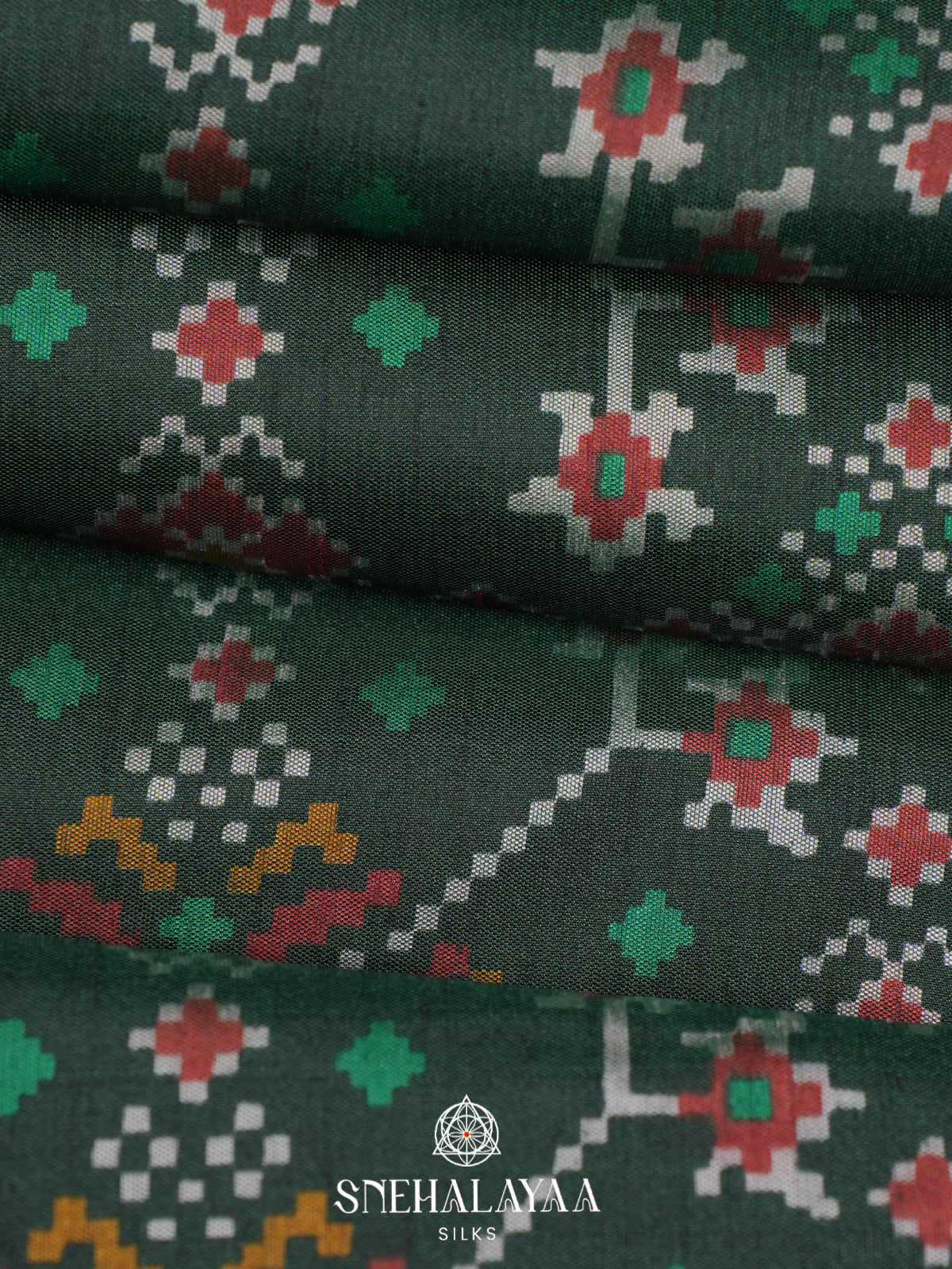 Forest Green Ikkat Saree
