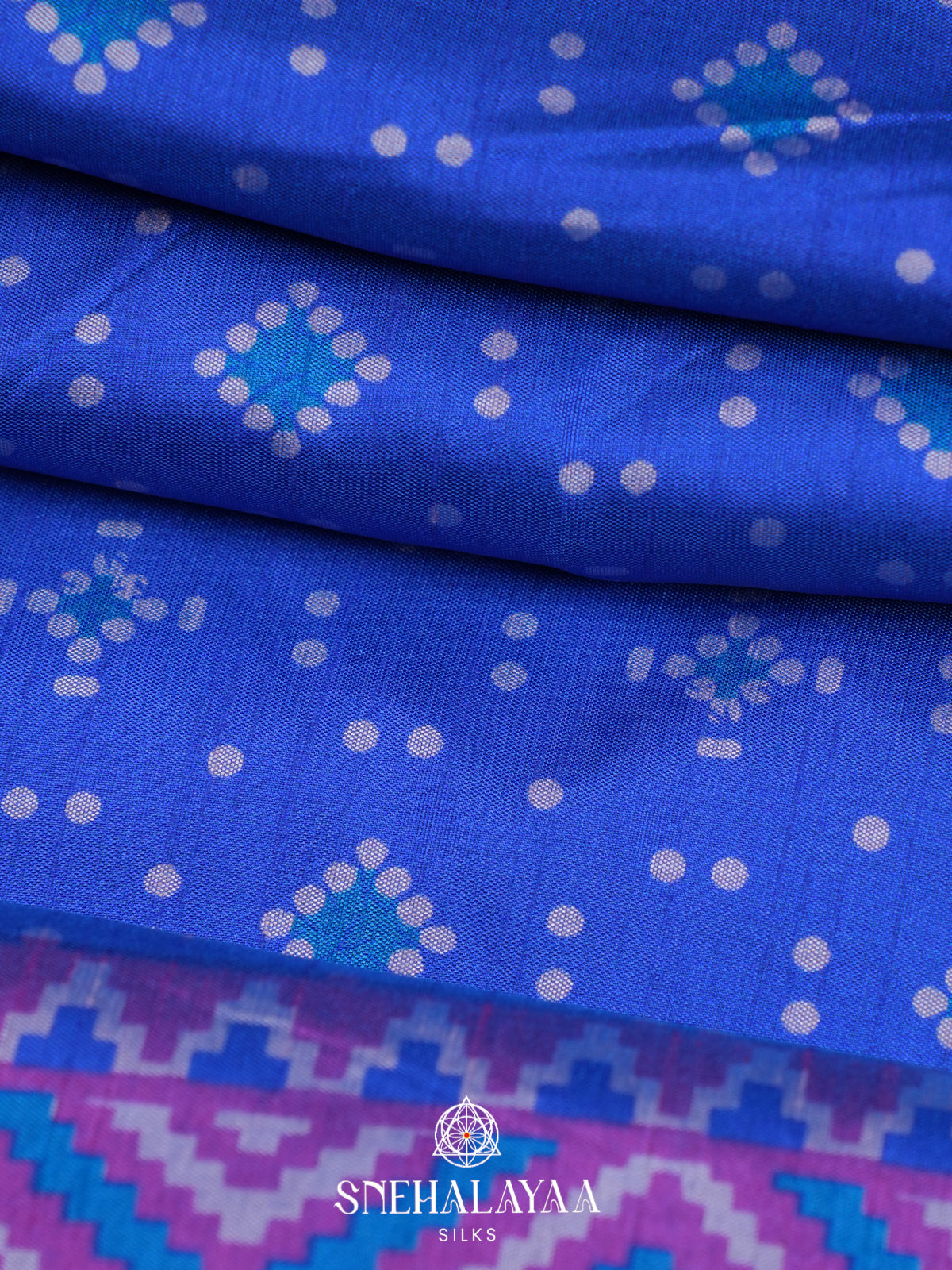 Royal Blue Ikkat Saree
