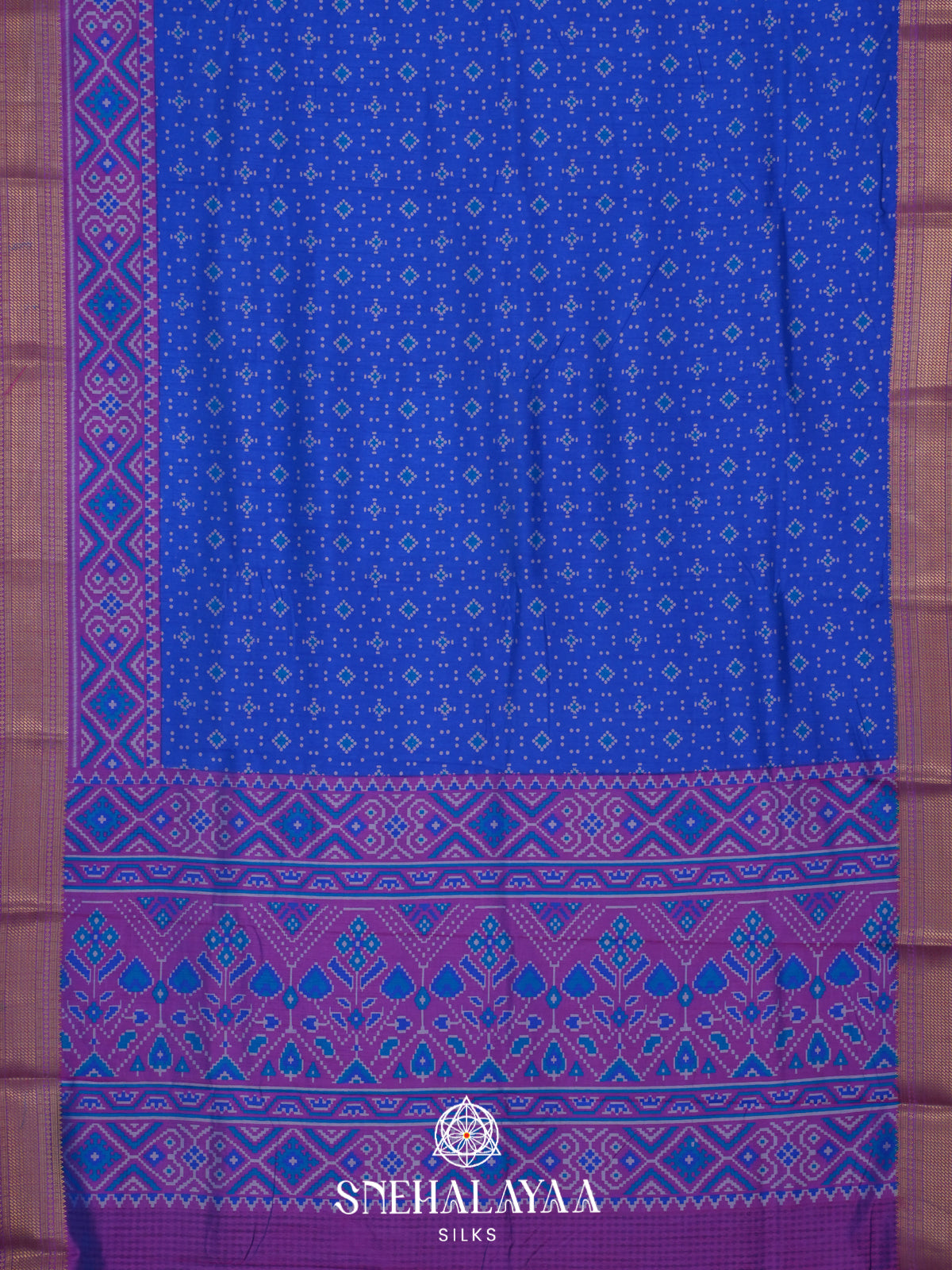 Royal Blue Ikkat Saree