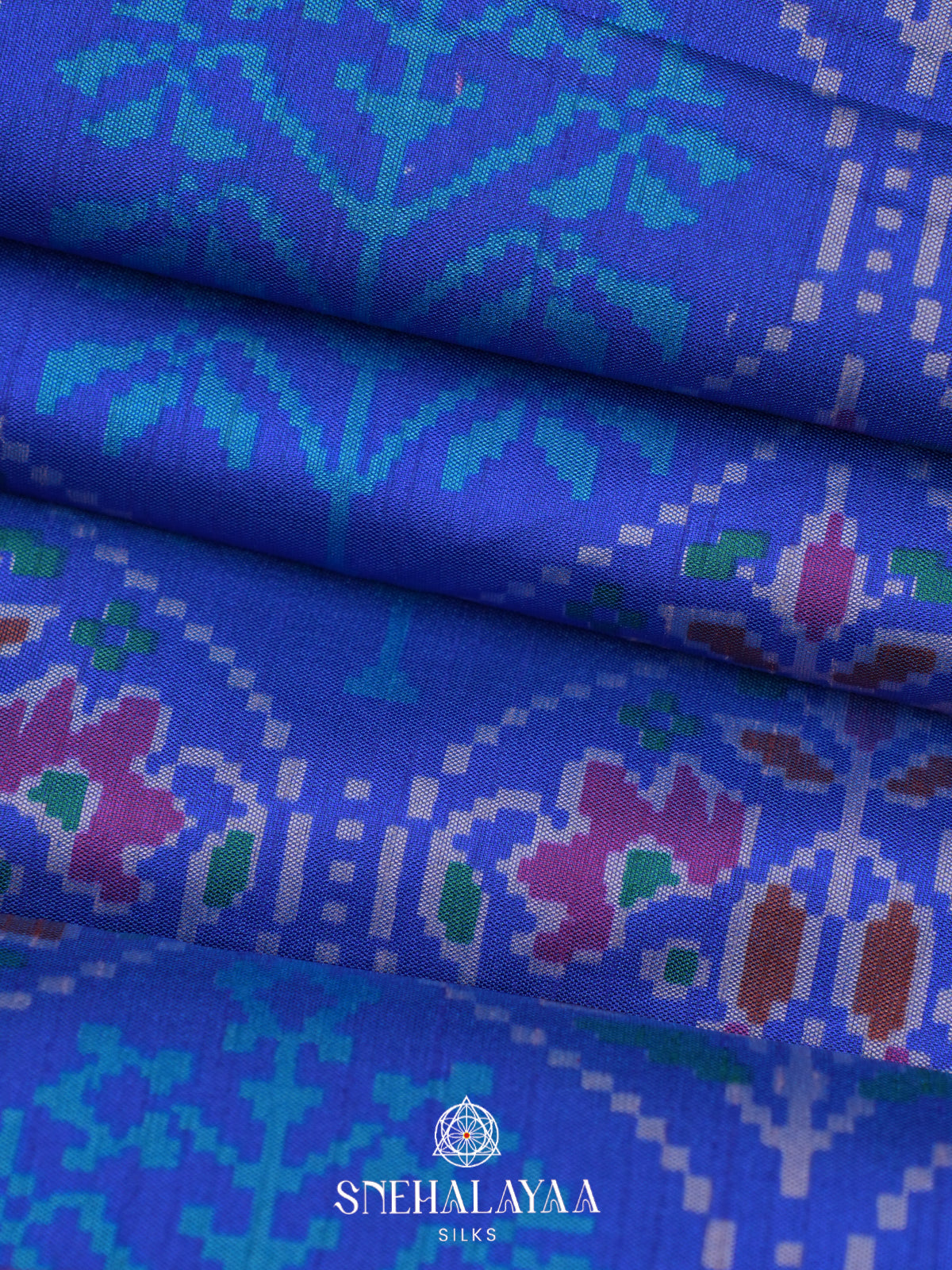 Royal Blue Ikkat Saree