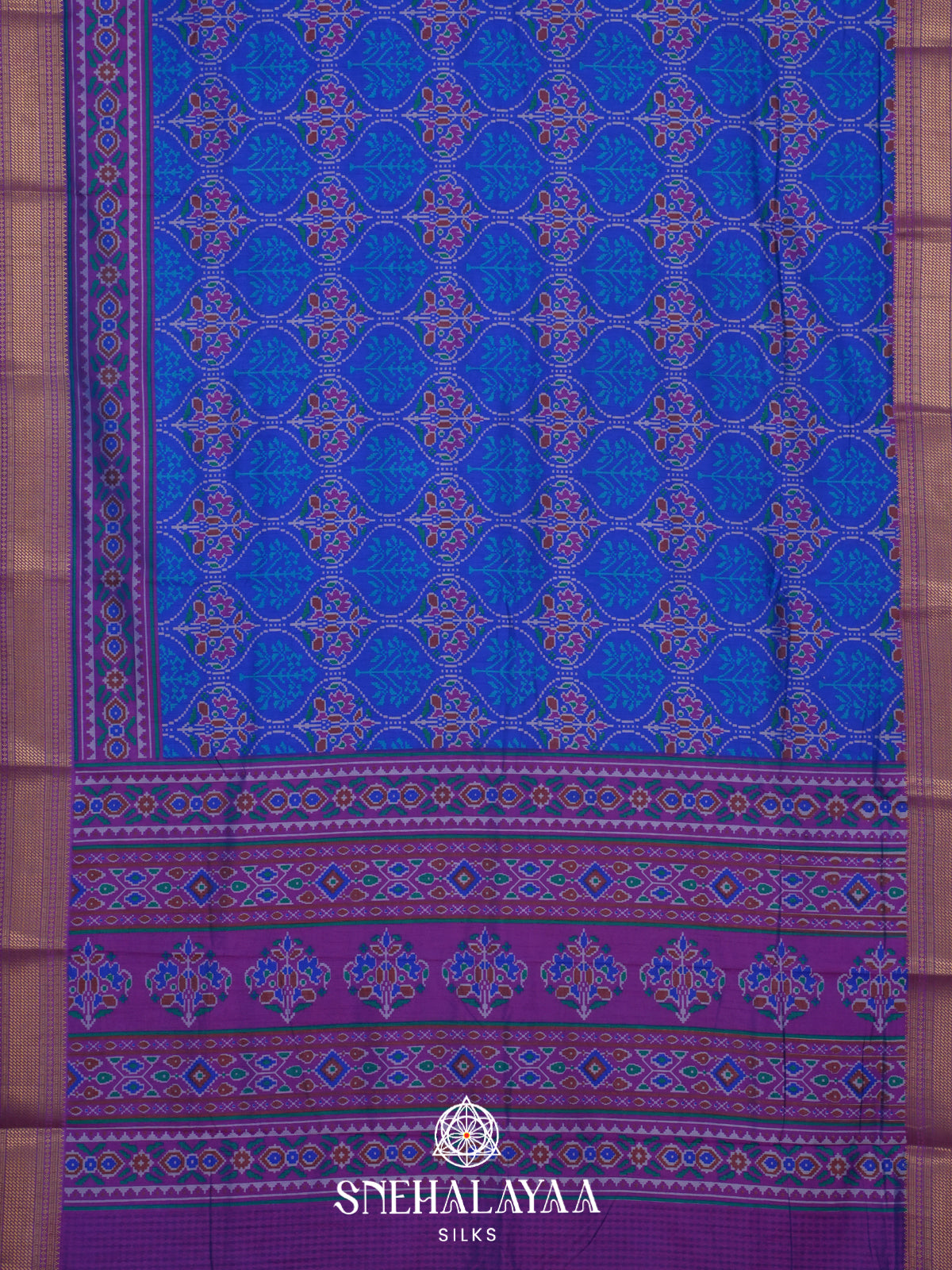 Royal Blue Ikkat Saree