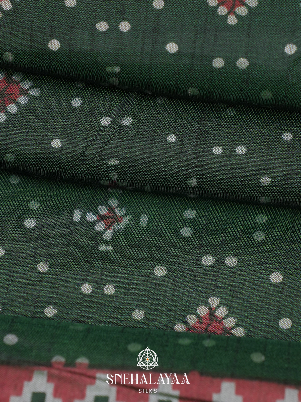 Forest Green Ikkat Saree