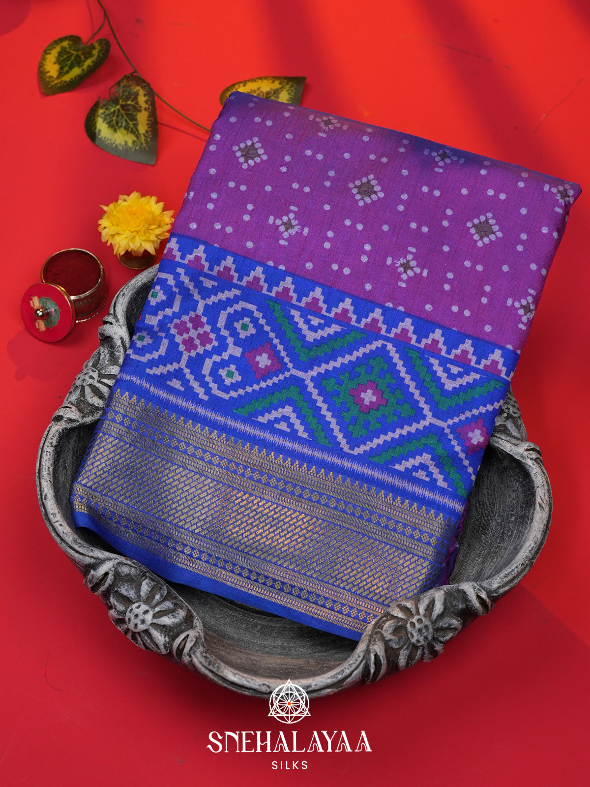 Purple Ikkat Saree
