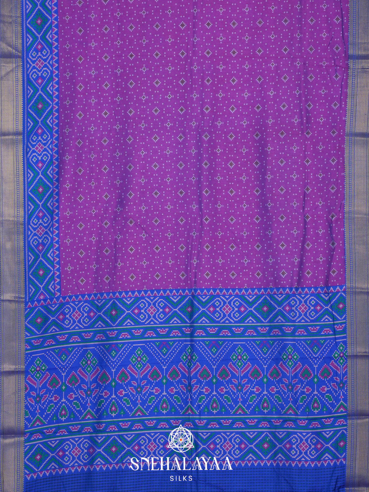 Purple Ikkat Saree