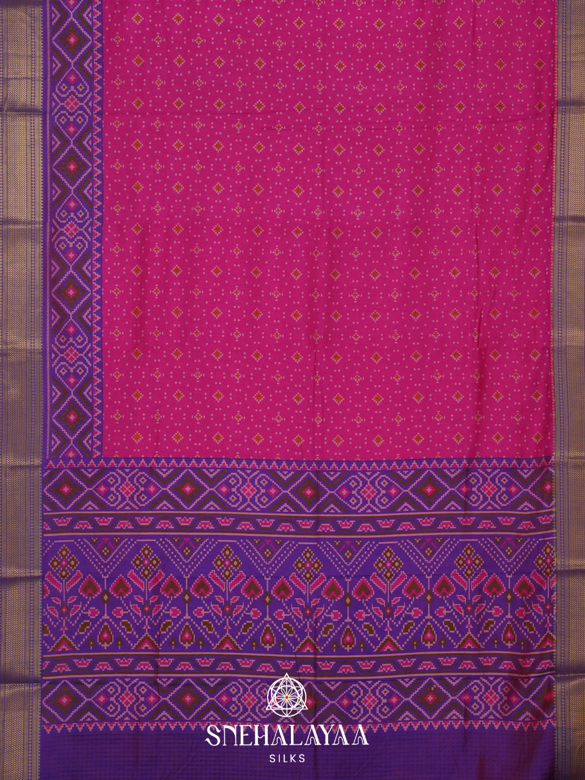 Pink Ikkat Saree