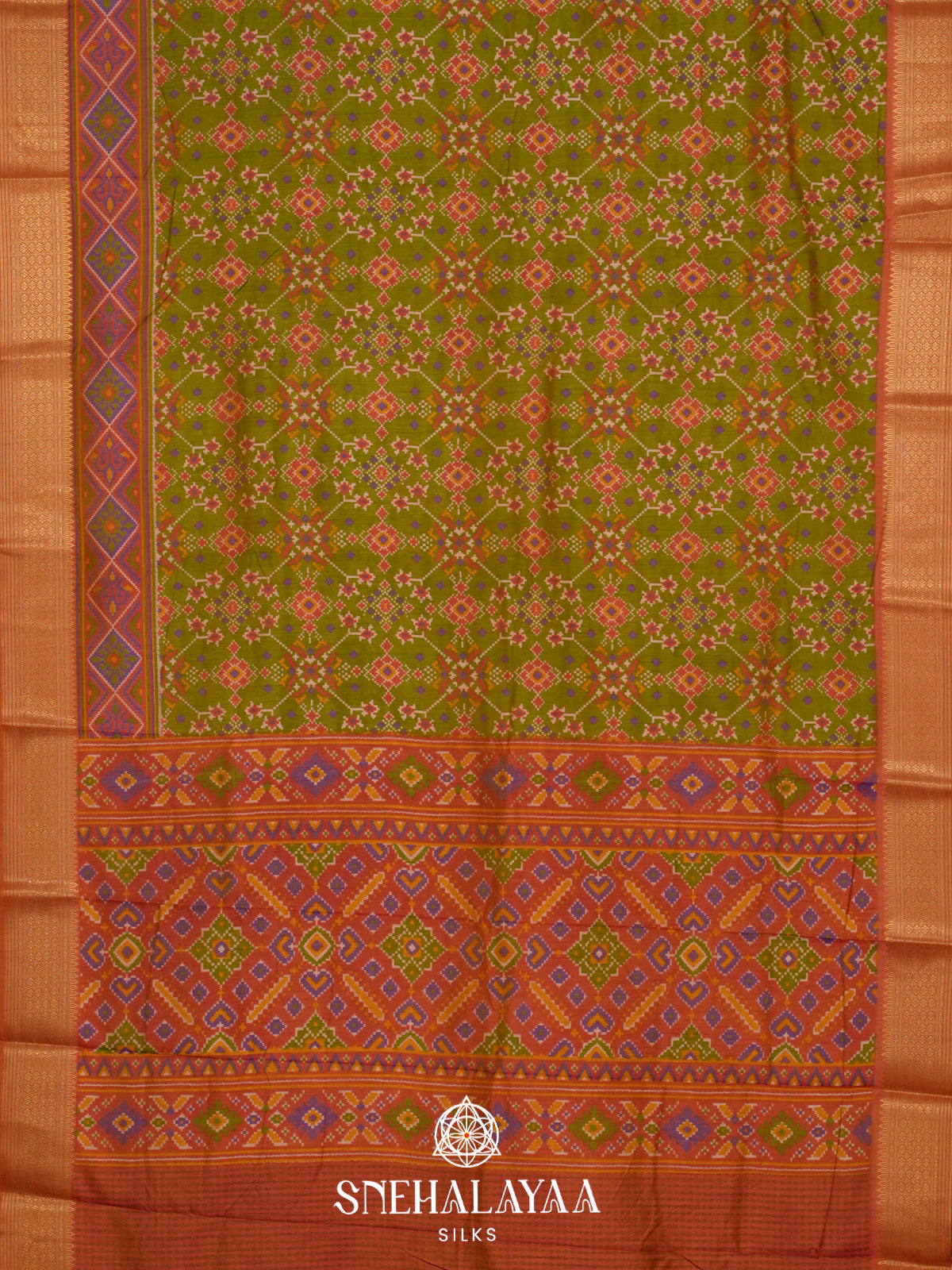 Green Ikkat Saree