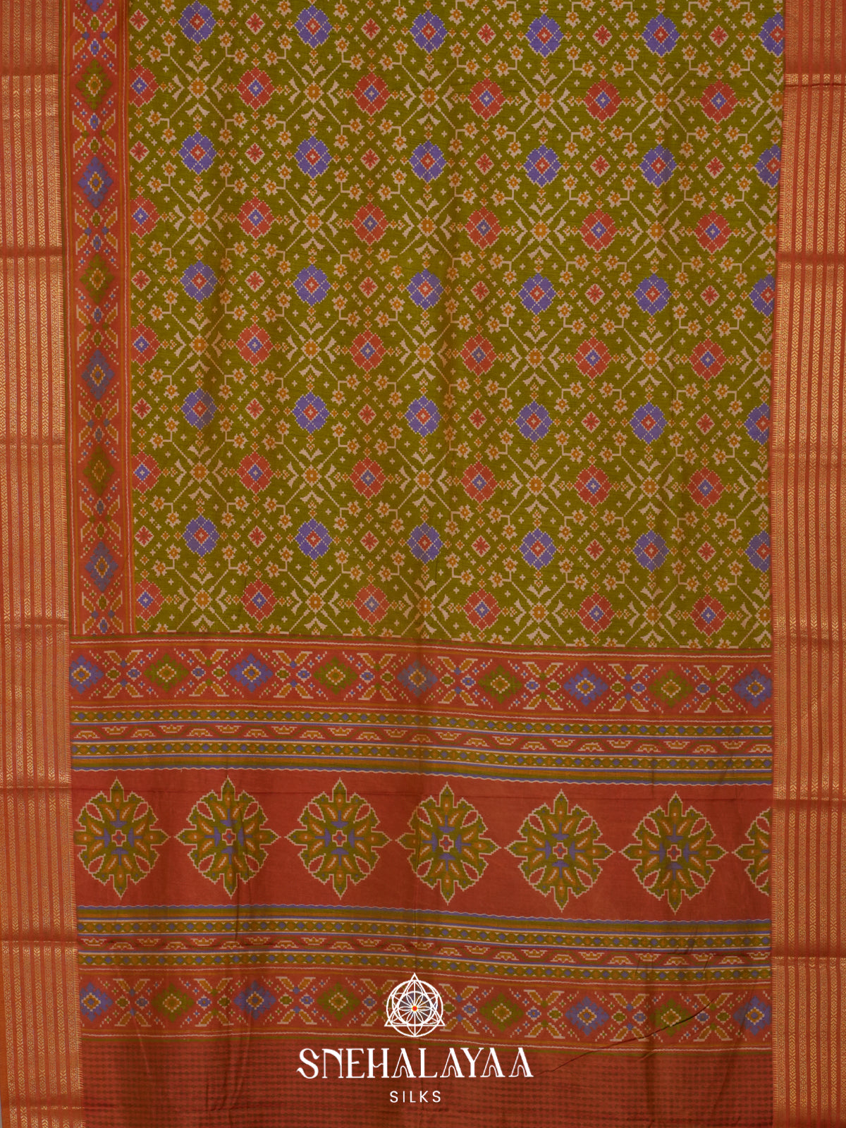 Green Ikkat Saree