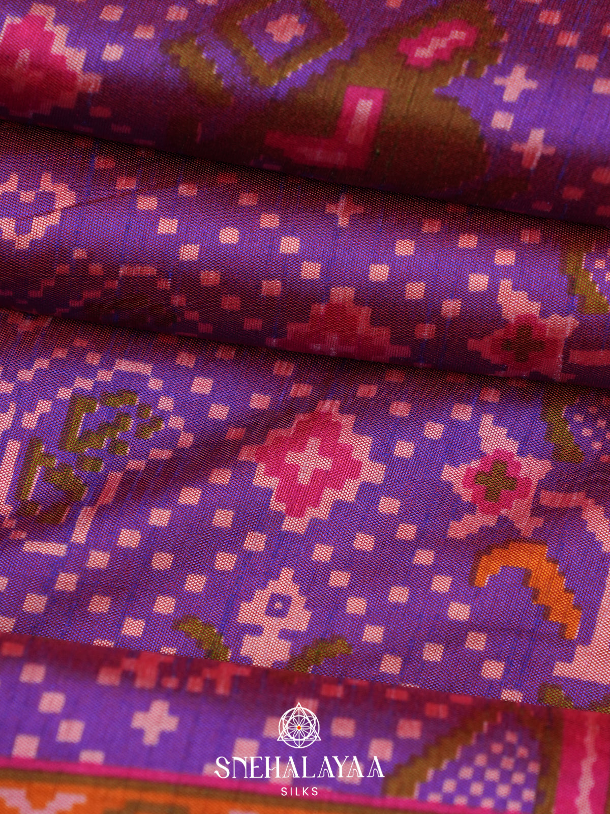Violet Ikkat Saree