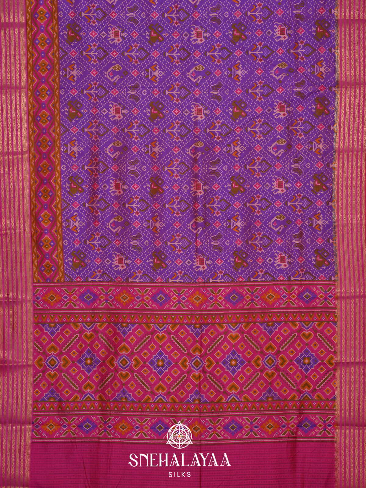 Violet Ikkat Saree