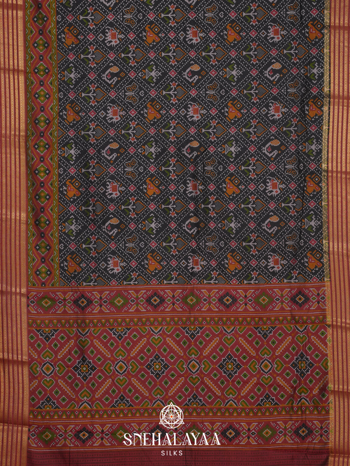 Forest Green Ikkat Saree