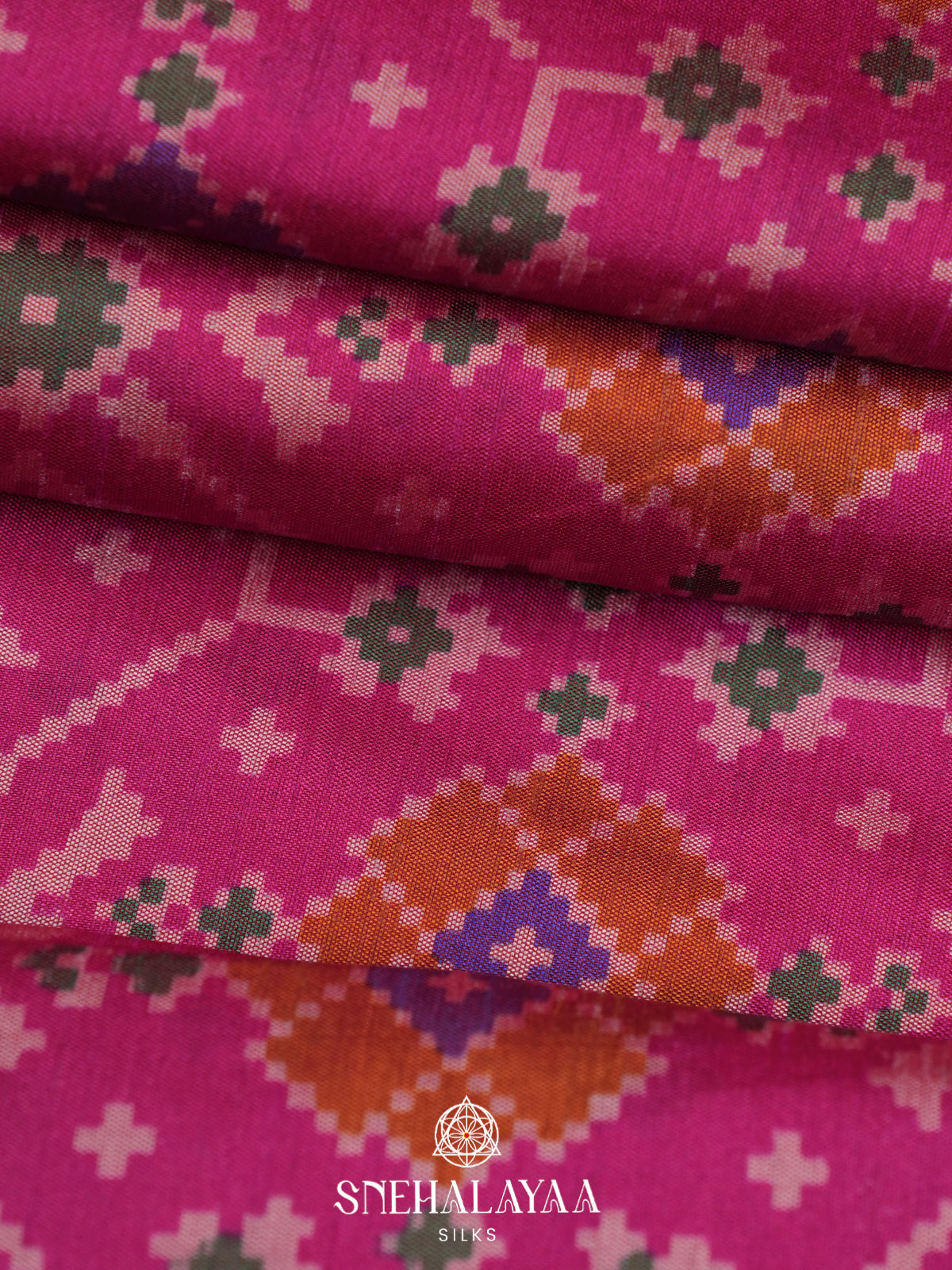 Pink Ikkat Saree