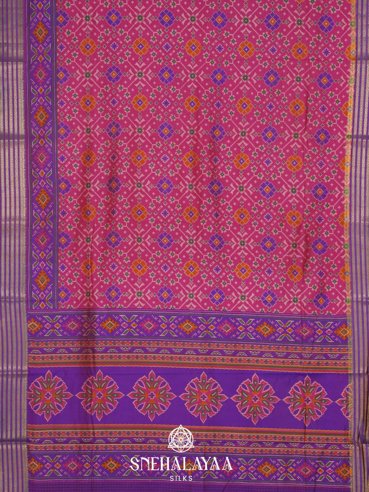 Pink Ikkat Saree