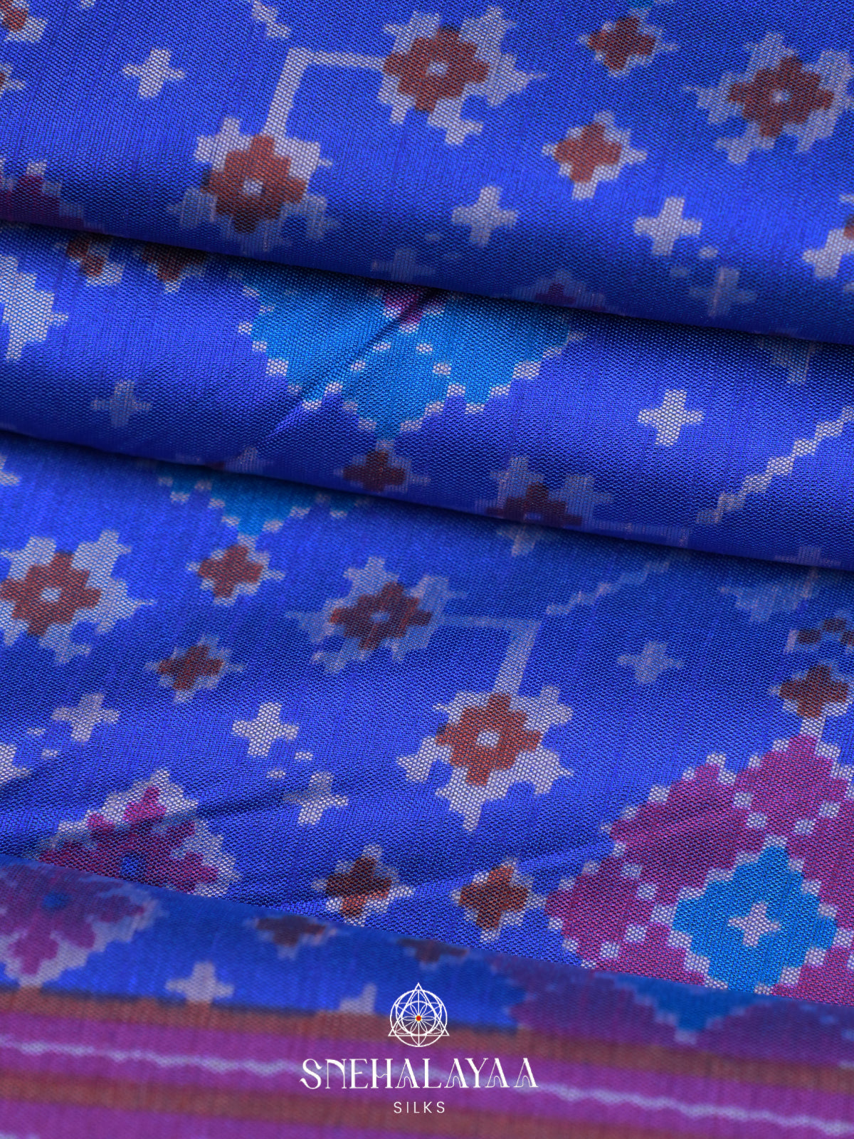 Royal Blue Ikkat Saree