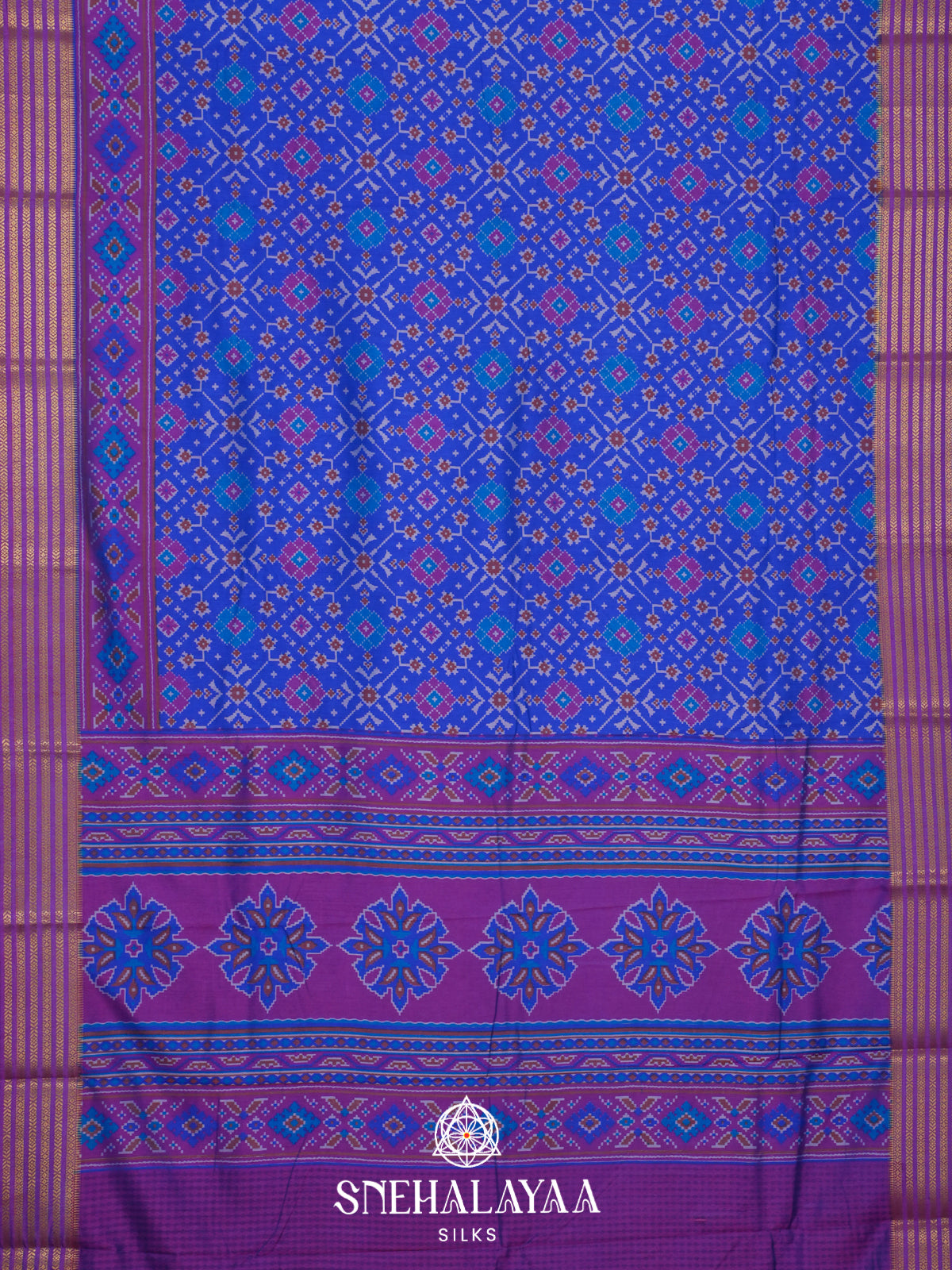 Royal Blue Ikkat Saree