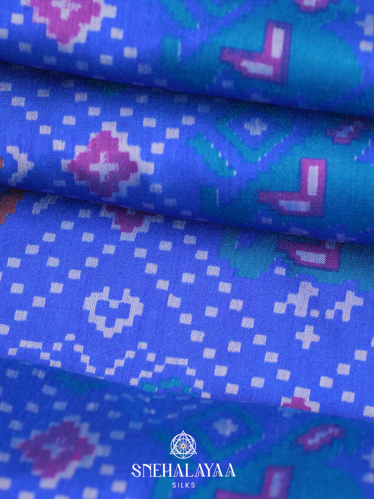 Royal Blue Ikkat Saree