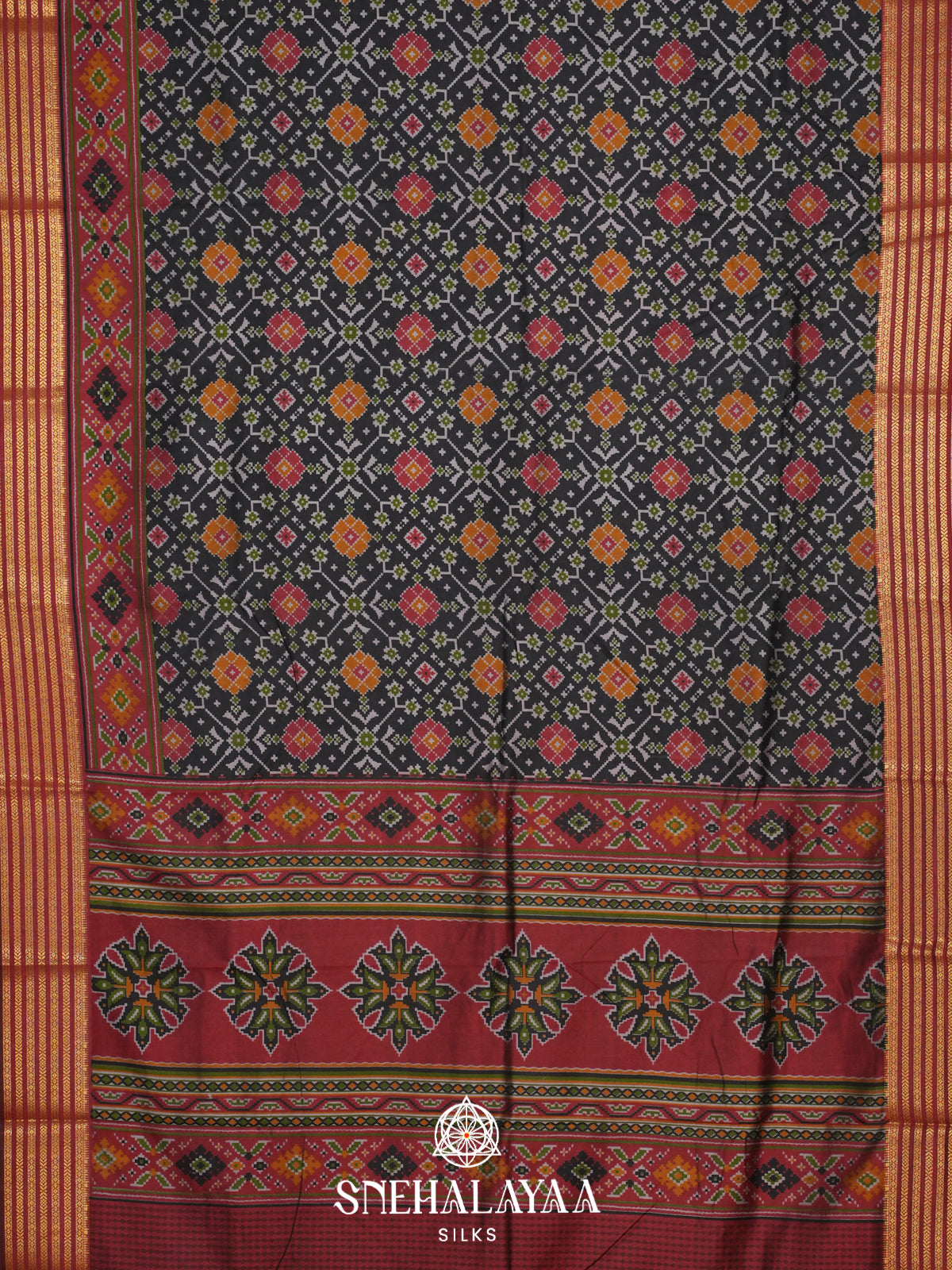 Forest Green Ikkat Saree