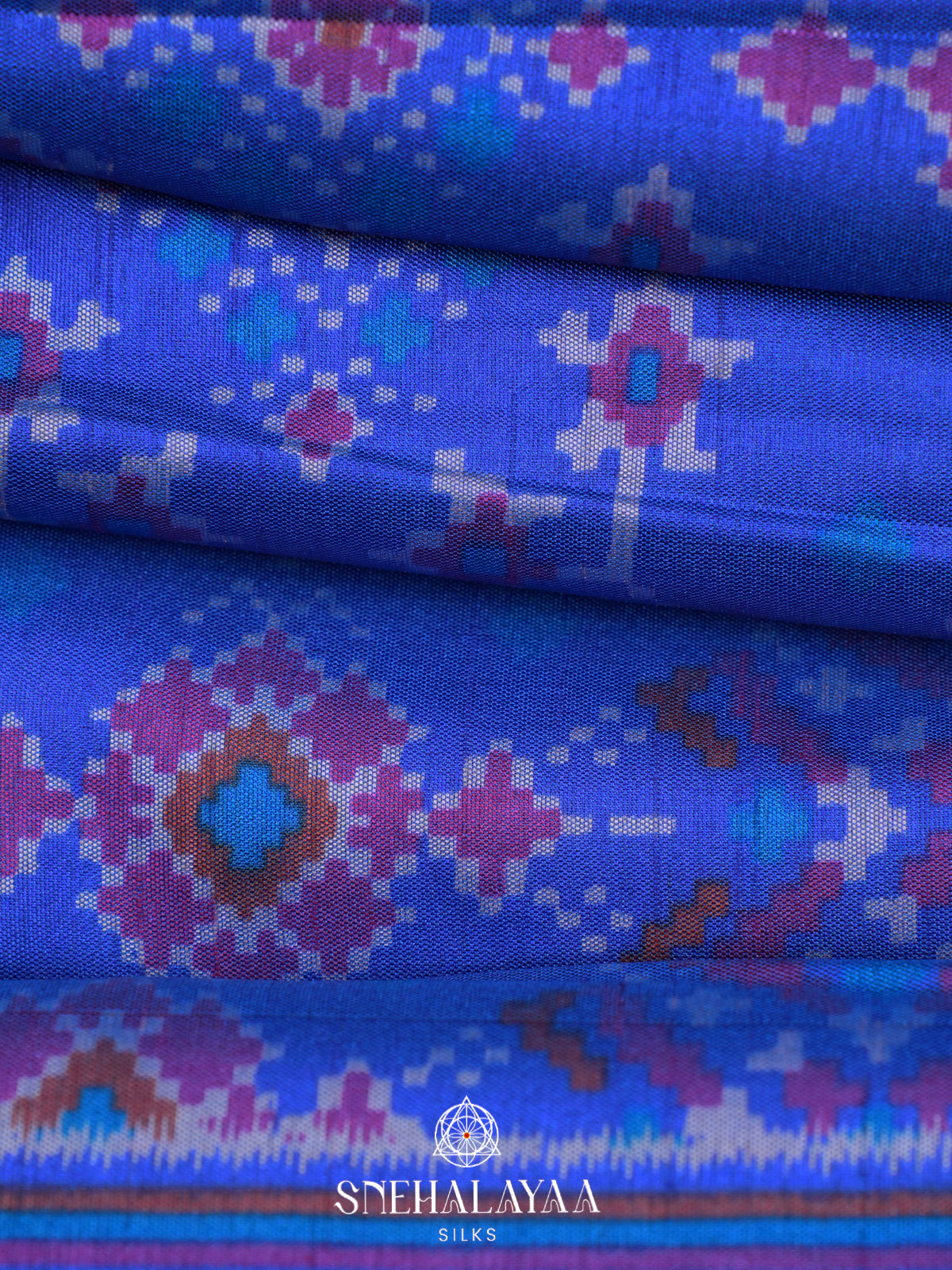 Royal Blue Ikkat Saree