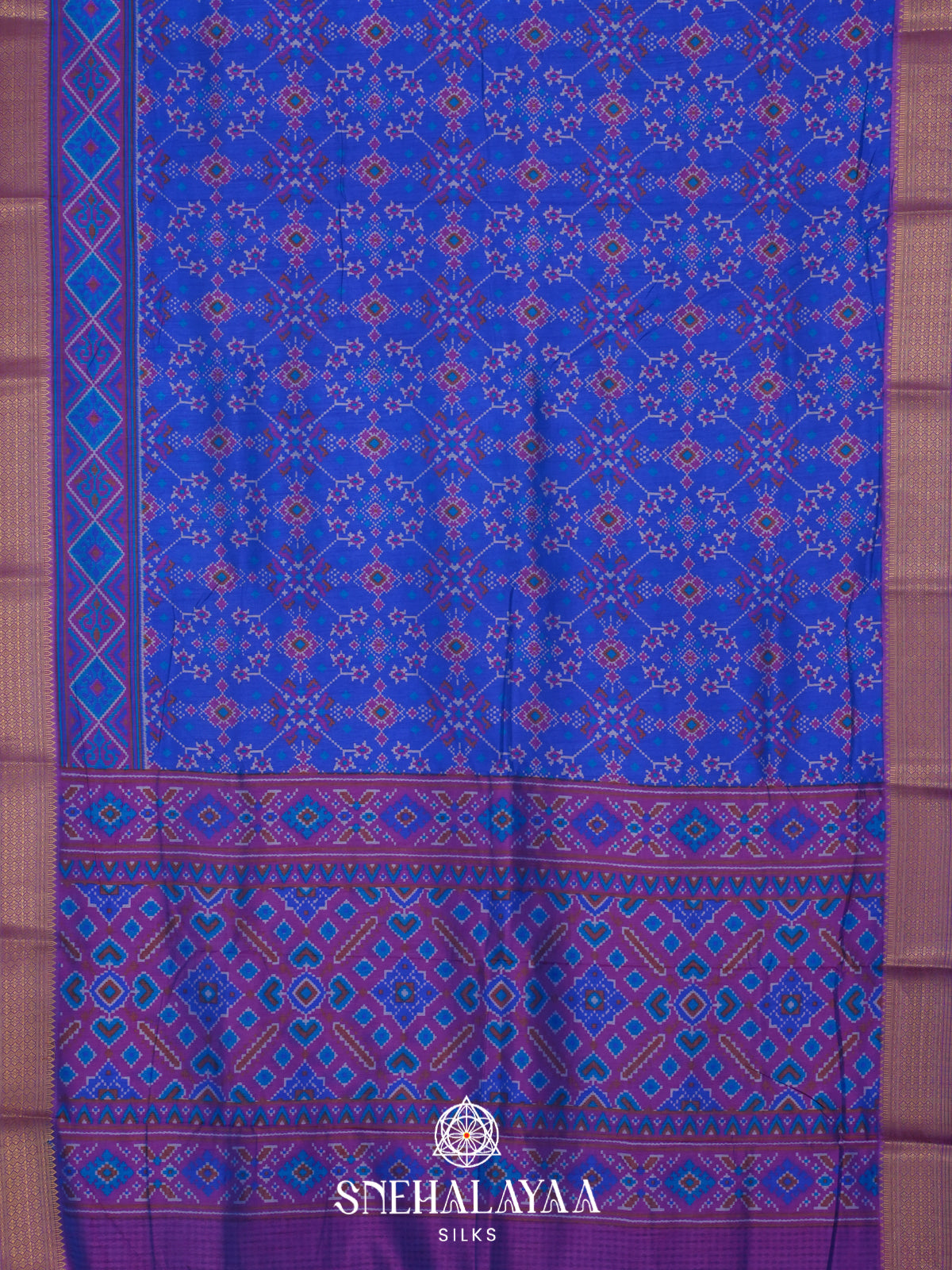 Royal Blue Ikkat Saree