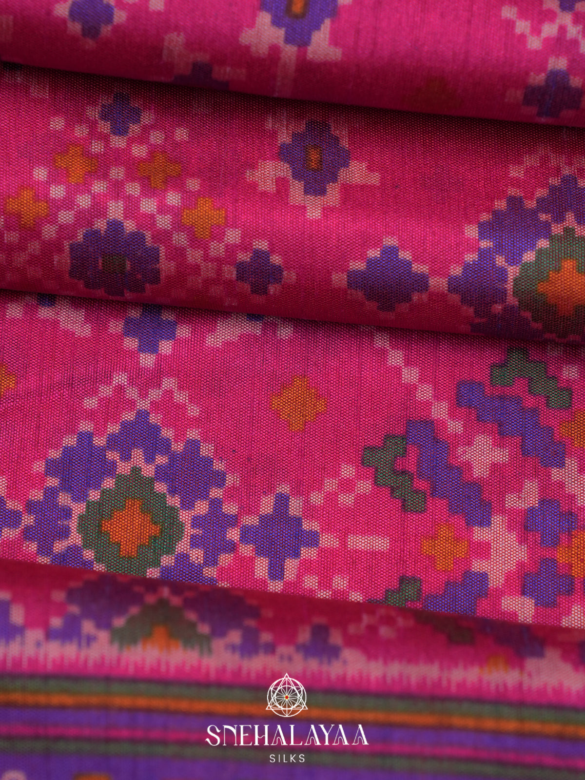 Pink Ikkat Saree
