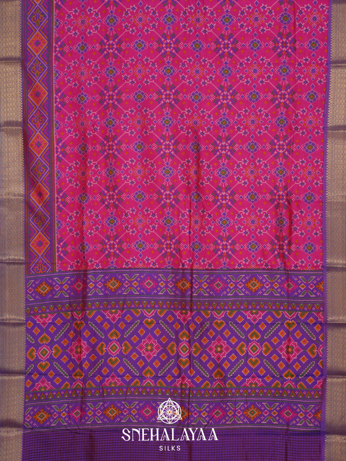 Pink Ikkat Saree