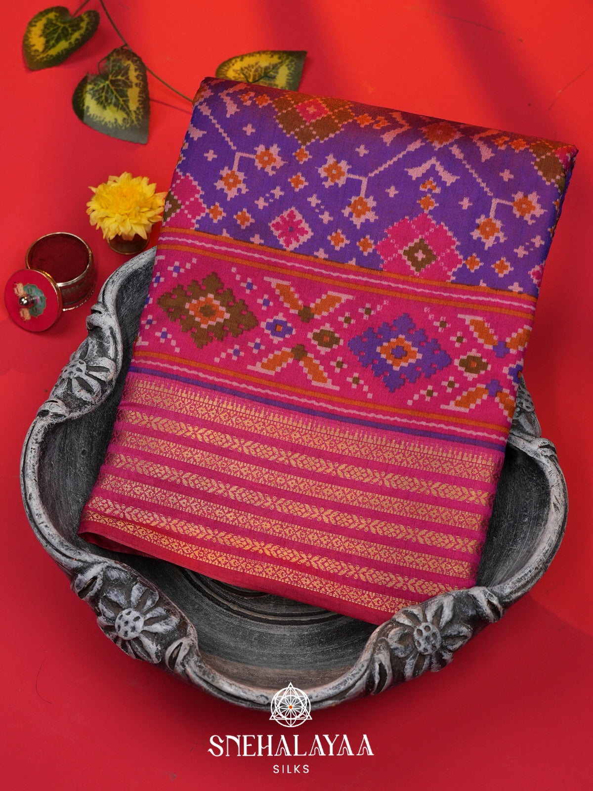 Purple Ikkat Saree