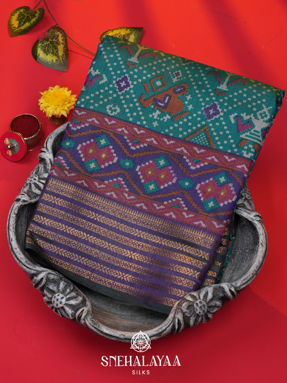 Green Ikkat Saree