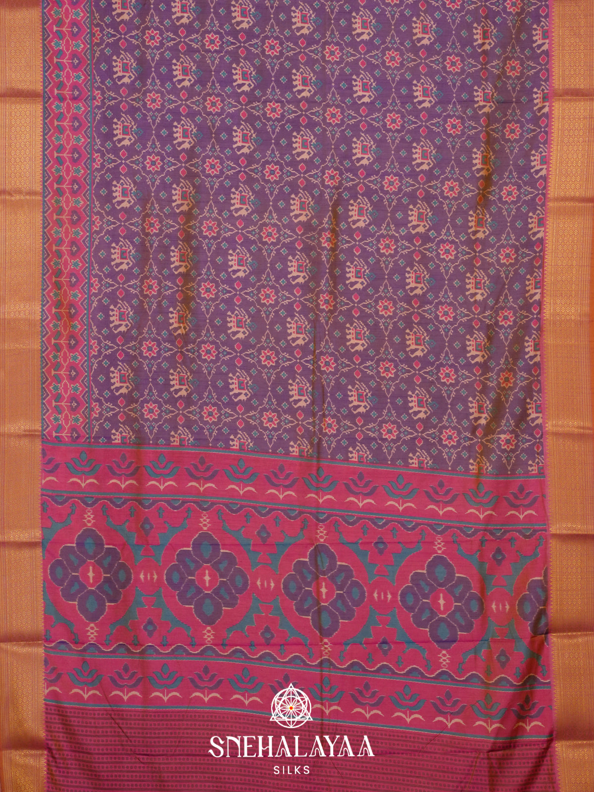 Plum Ikkat Saree