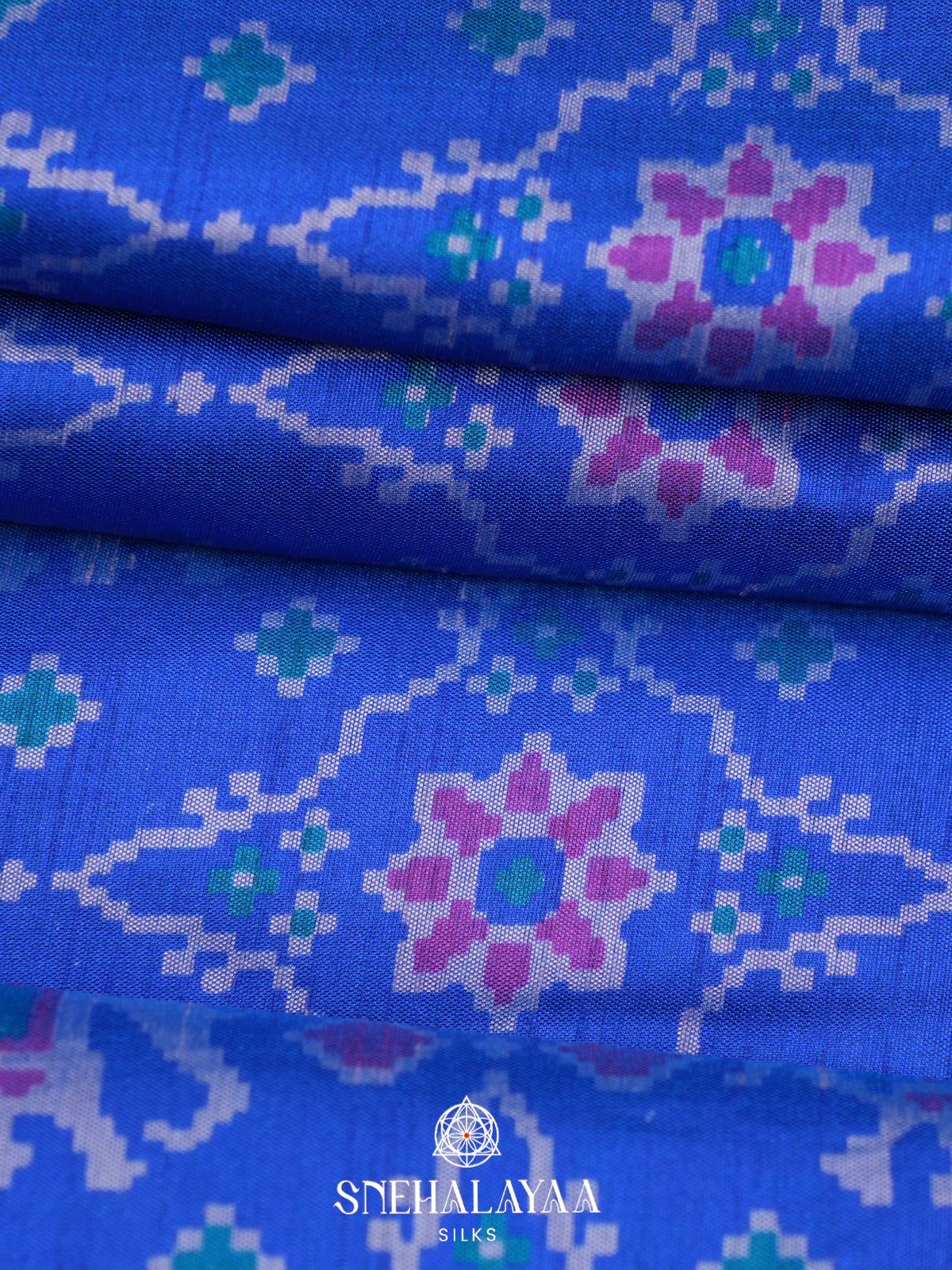 Royal Blue Ikkat Saree