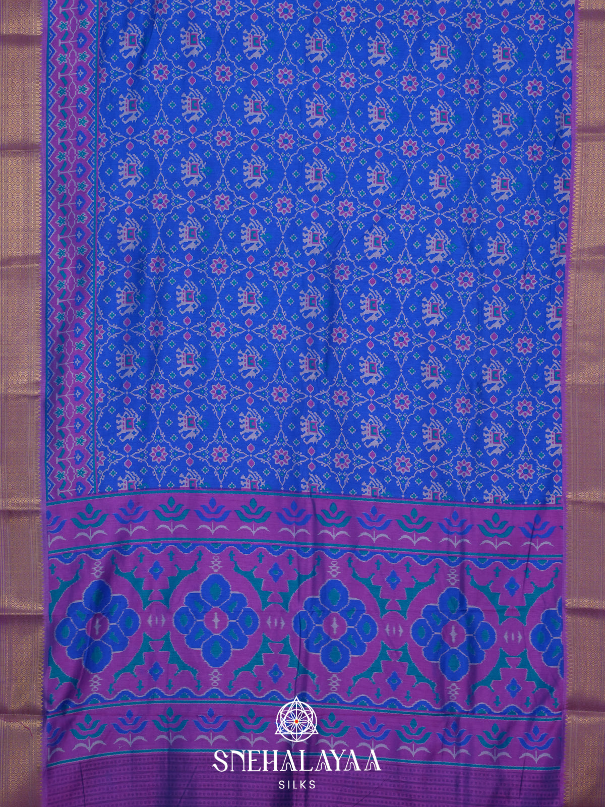 Royal Blue Ikkat Saree
